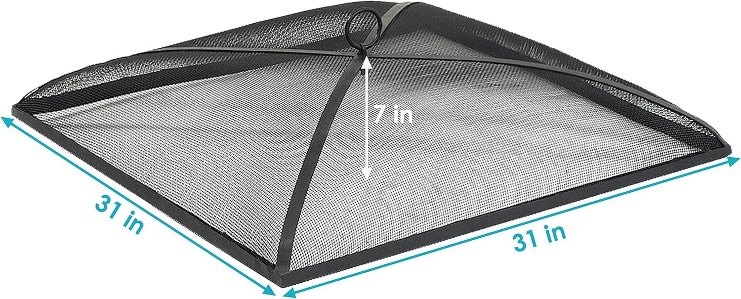 SunnyDaze Decor Square Steel Mesh Black Fire Pit Spark Screen Cover