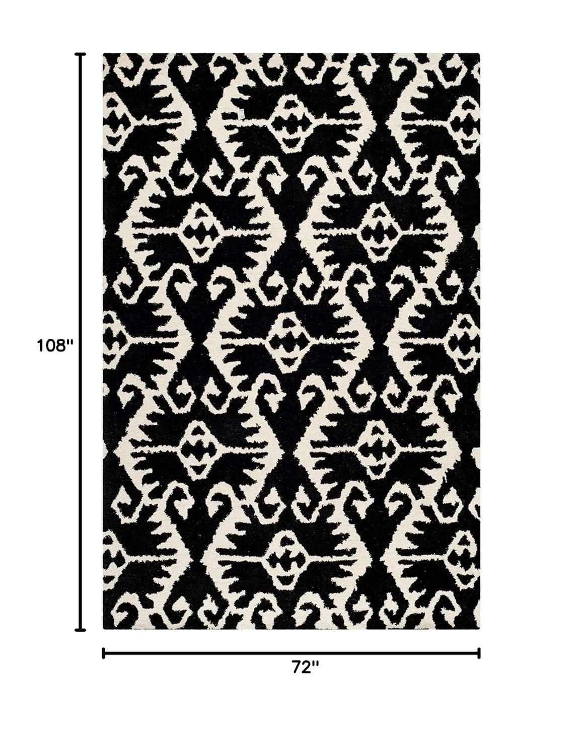 Wyndham WYD323 Hand Tufted Indoor Area Rug - Black/Ivory - 6'x9' - Safavieh.