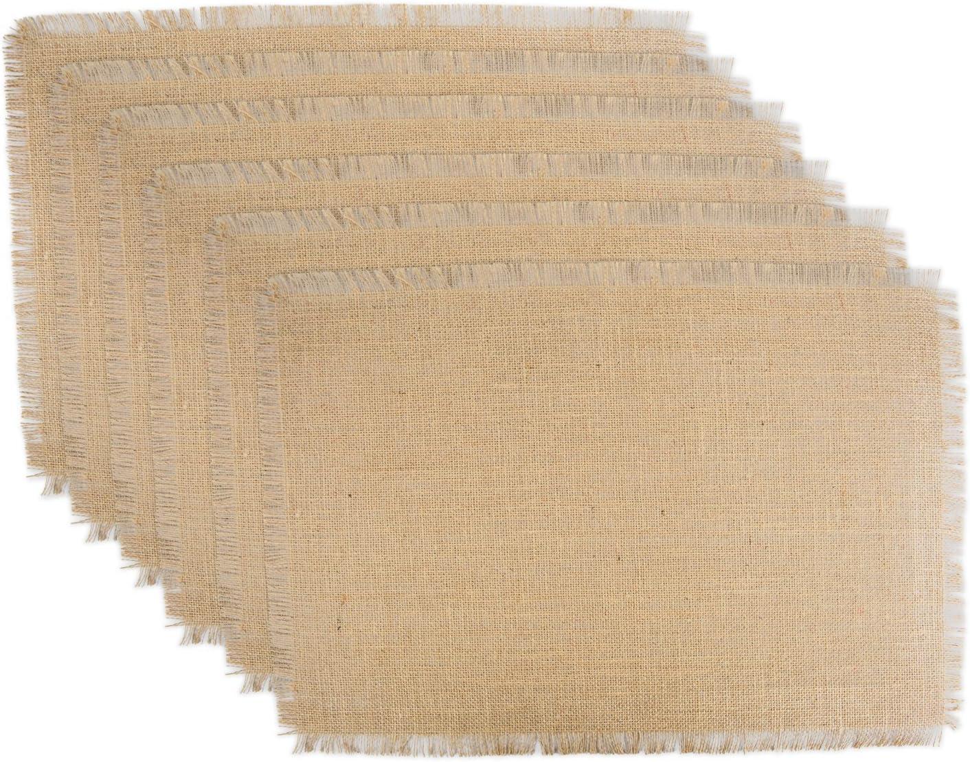 DII Modern Style Jute Fabric Placemat in Natural Finish (Set of 6)