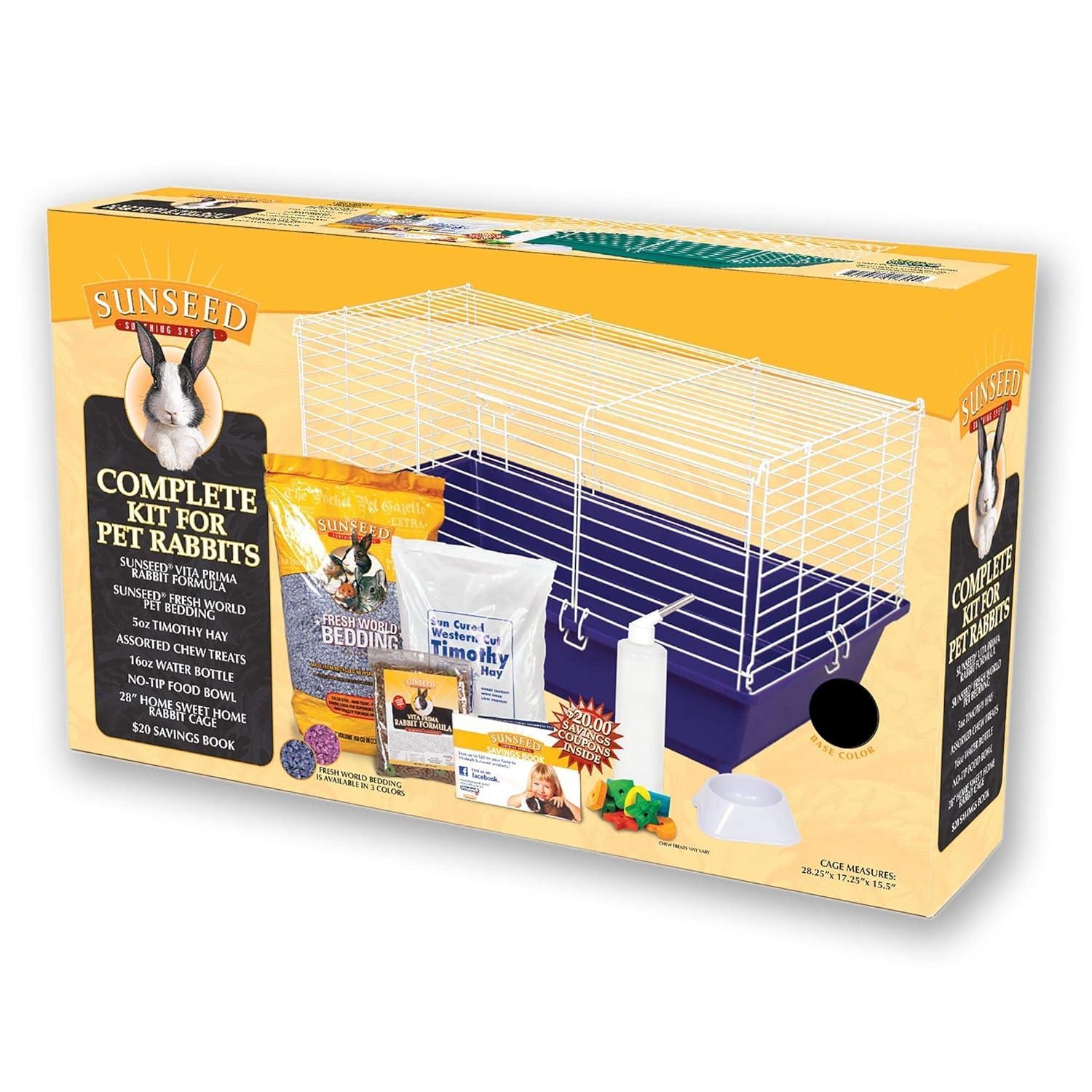 Ware Sweet Home Sunseed Rabbit Cage Starter Kit, Assorted Colors (1 Pack)