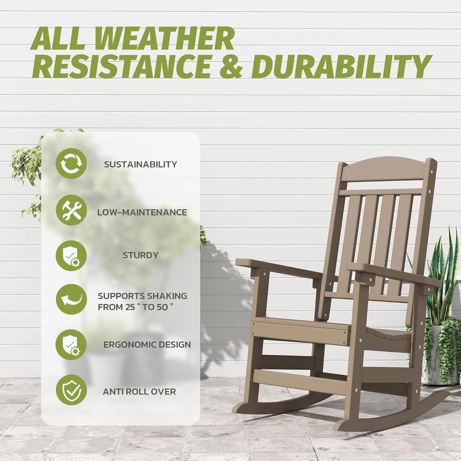 Oxing HDPE Outdoor Rocking Chair (Set of 2)