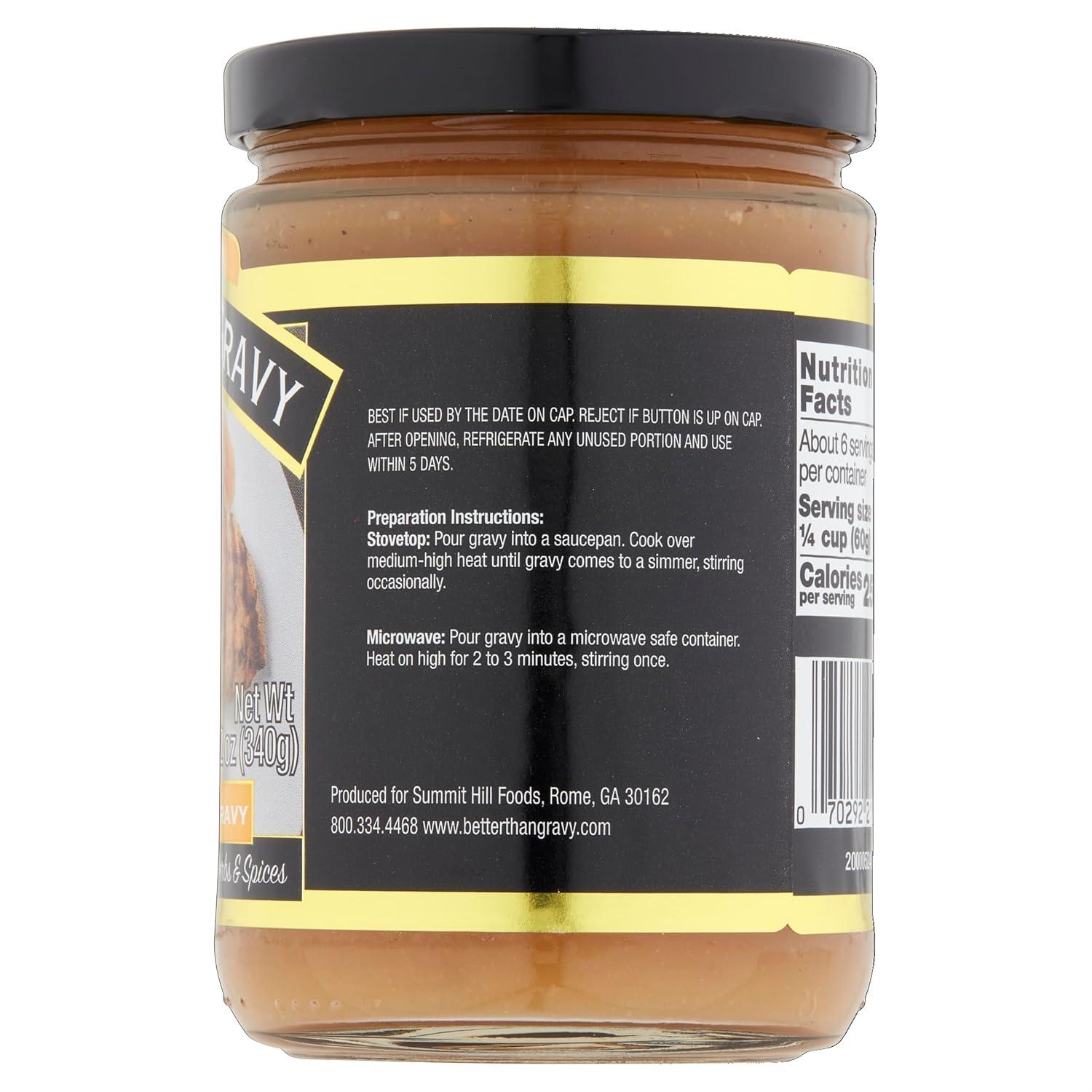 Better Than Gravy, Premium Roasted Chicken Gravy, Shelf-Stable, 12 oz Jar