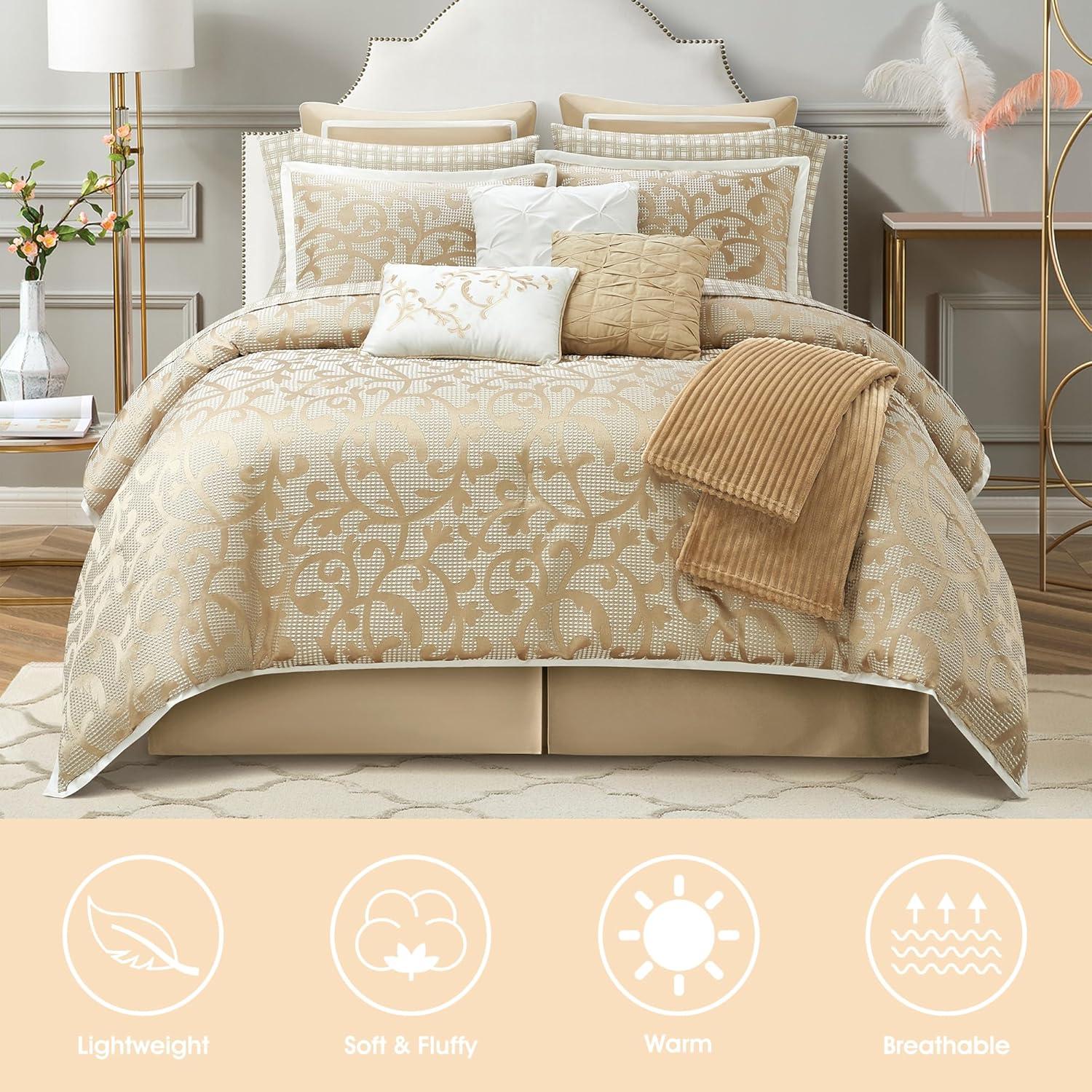 Nanshing America, Inc Janella 14 Piece Luxury Glam Comforter Set