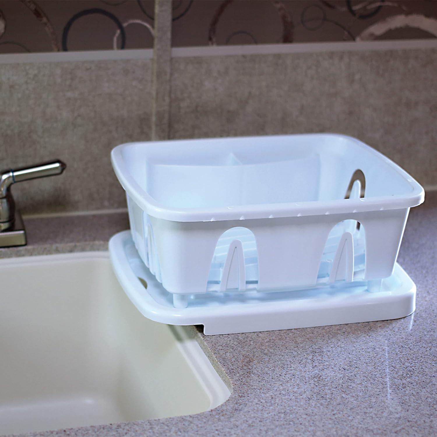 Mini Dish Drainer & Tray, White (Eng/Fr)