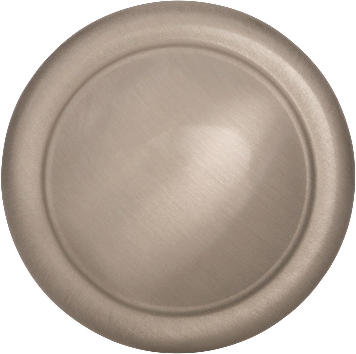 Satin Nickel Round Cabinet Knob with Mounting Hardware