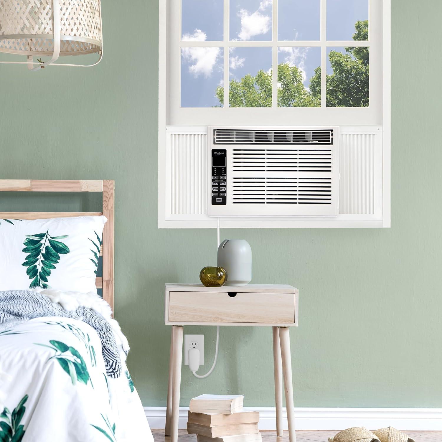 Whirlpool 6000 BTU 115V Window Mounted Air Conditioner and Dehumidifier: 3 Speeds, 8-Way Air Control, 200-500 sq. ft.