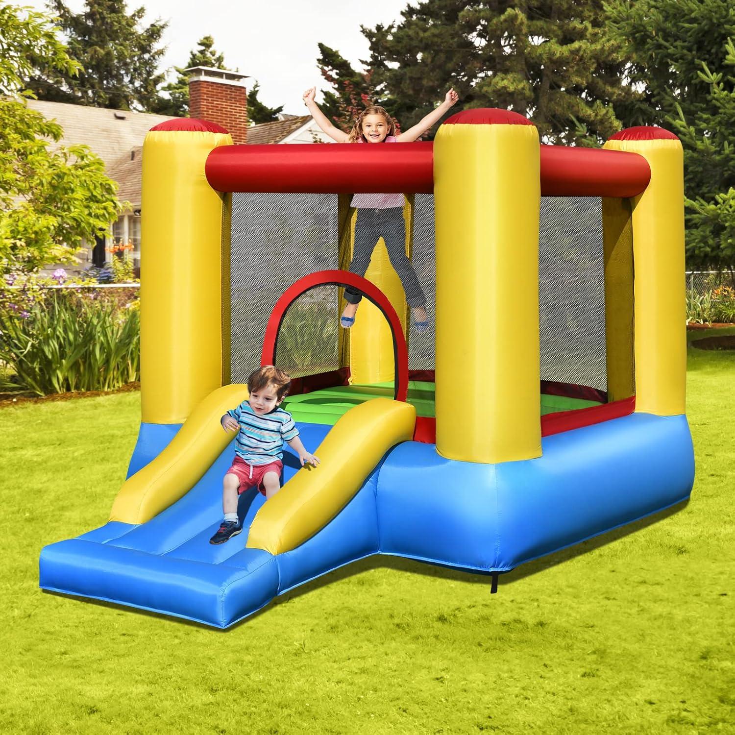 Costway Inflatable Bounce Castle Kids Jumping Bouncer Indoor Outdoor Blower Excluded