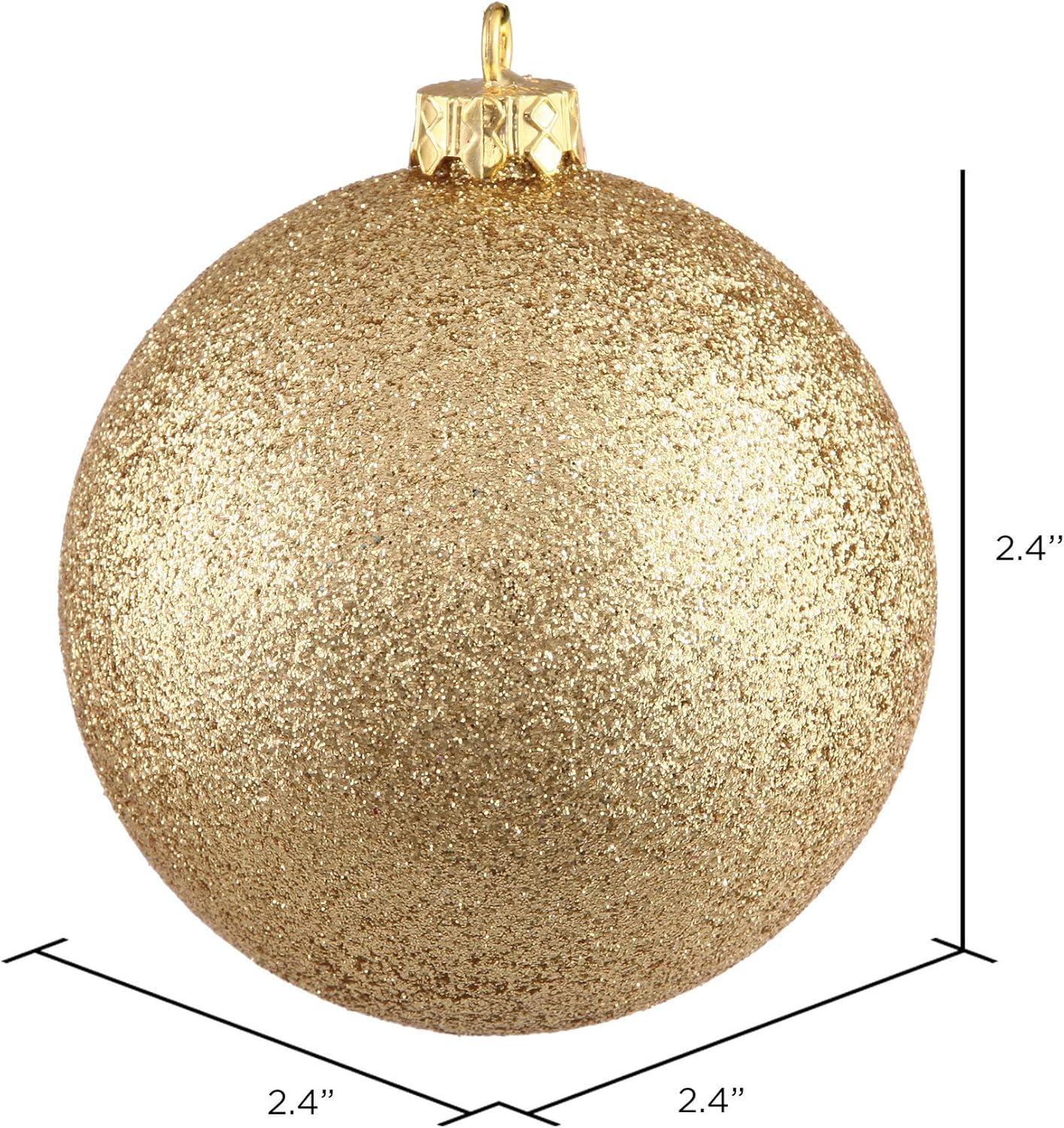 Gold Shatterproof Plastic 2.4" Ball Ornament Set, 24-Pack