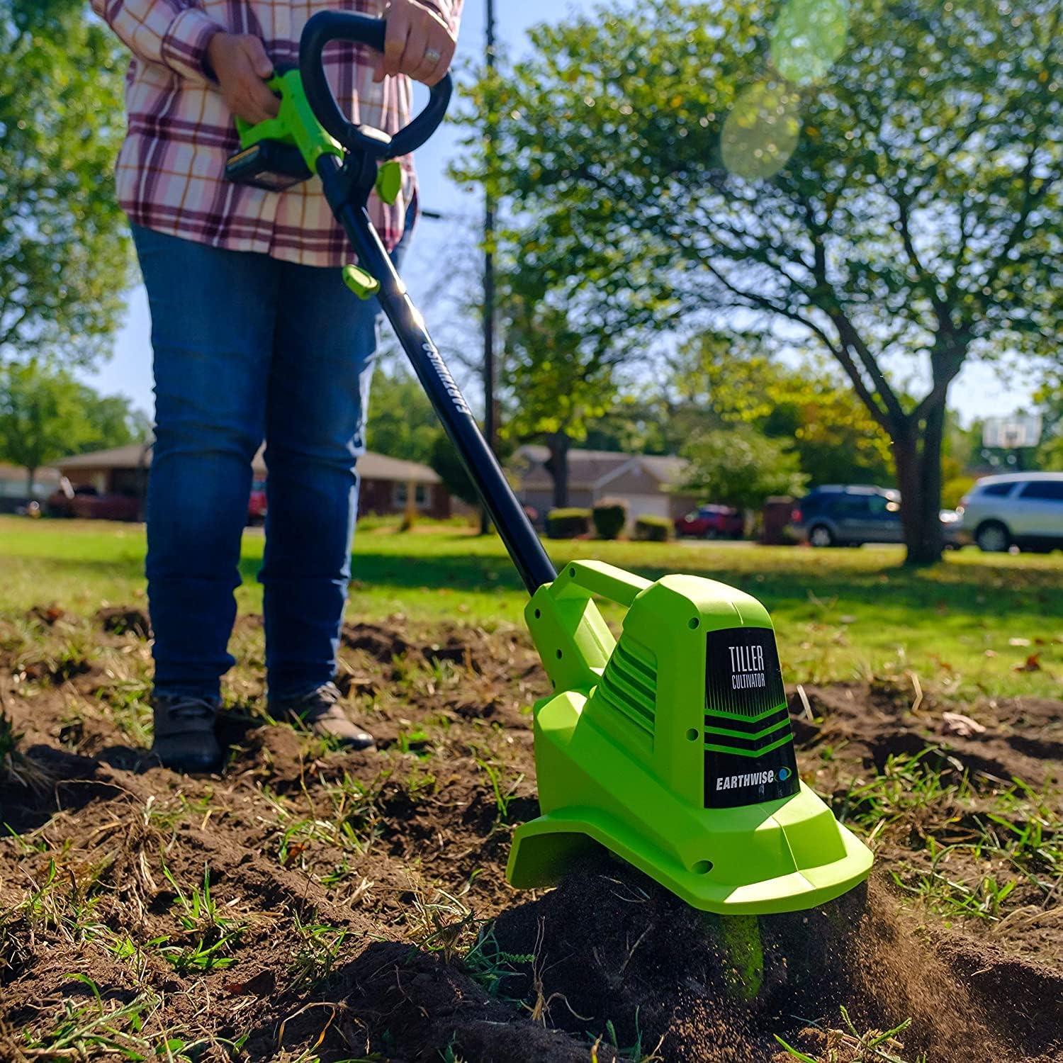 Earthwise 20-Volt 7.5-Inch Cordless Electric Garden Tiller Cultivator