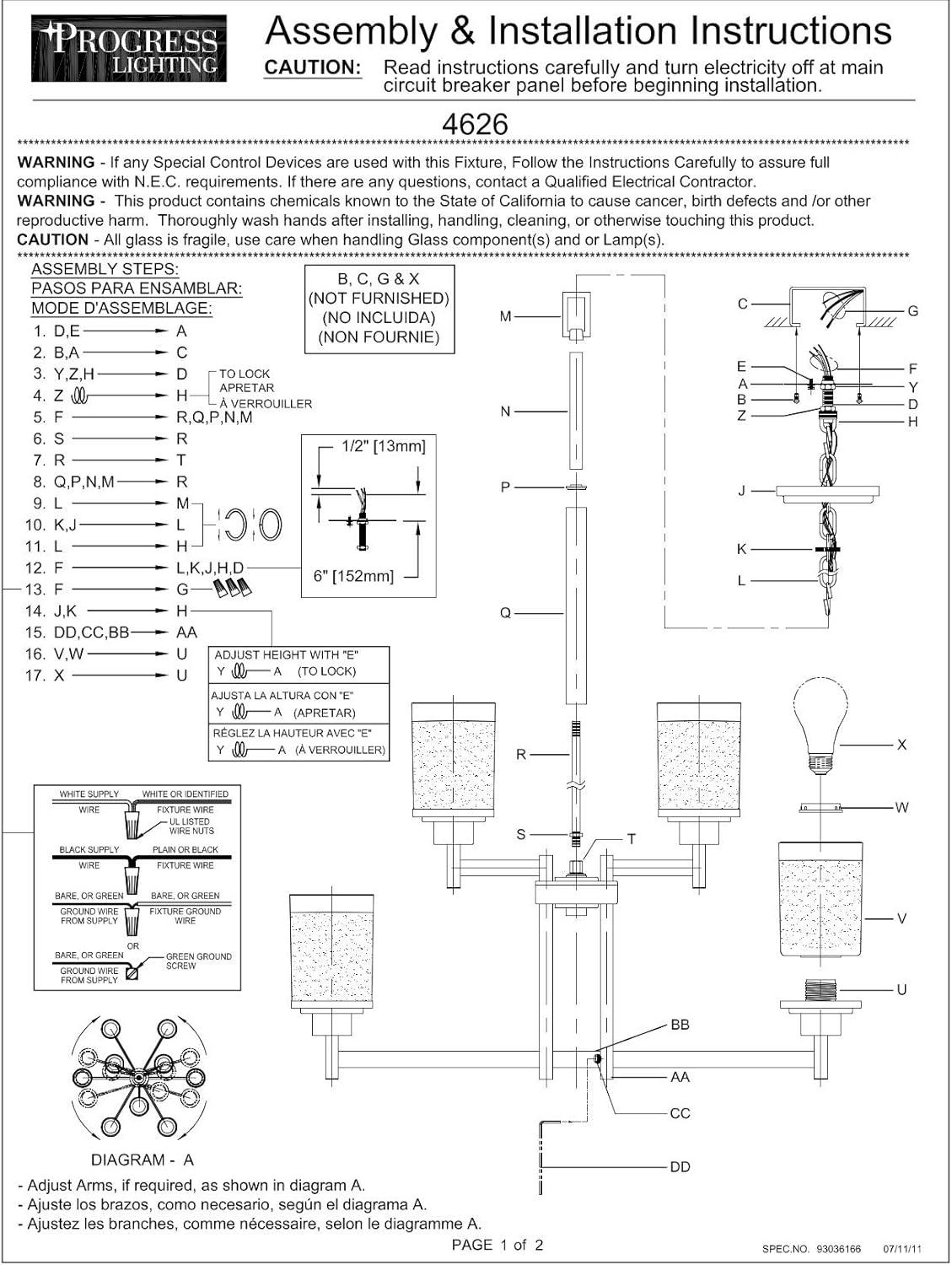 Progress Lighting Alexa 9-Light 2-Tier Chandelier, Brushed Nickel, Textured White Linen Glass