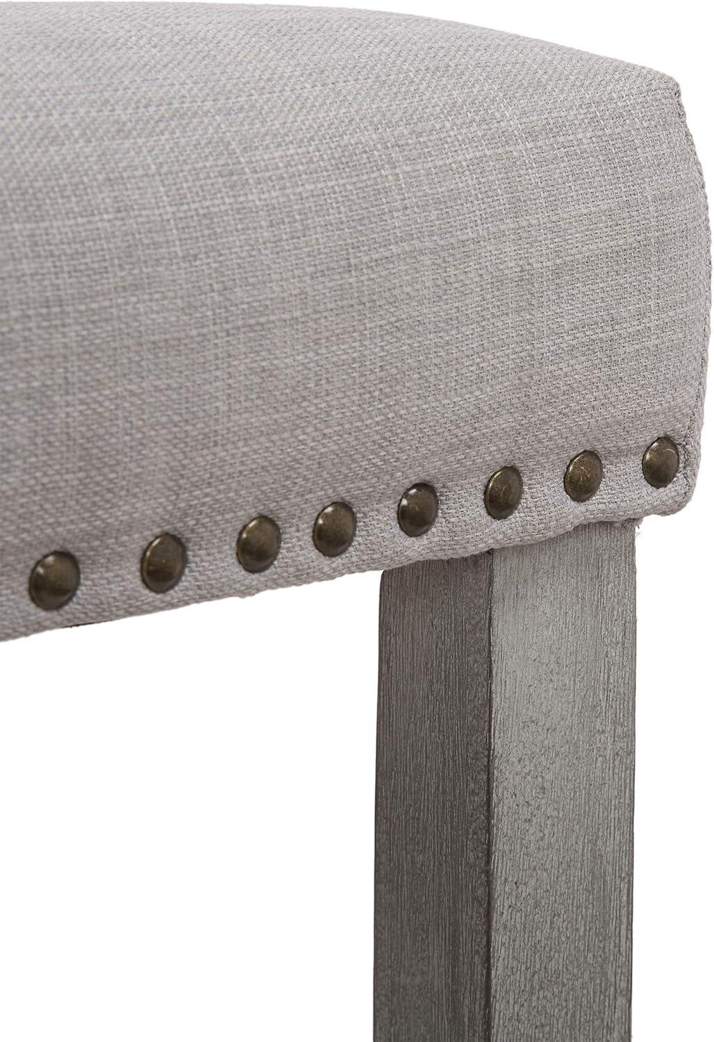 Polytrends Jameson Upholstered Polyester 24" Counter Stool - Gray Legs/ Saddle Seat Antique Gray/Gray Wood Polyester Fabric 250lbs
