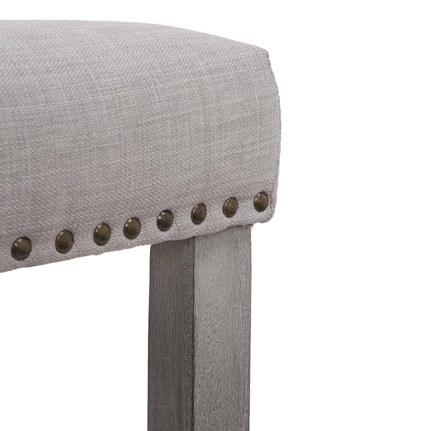 Polytrends Jameson Upholstered Polyester 24" Counter Stool - Gray Legs/ Saddle Seat Antique Gray/Gray Wood Polyester Fabric 250lbs
