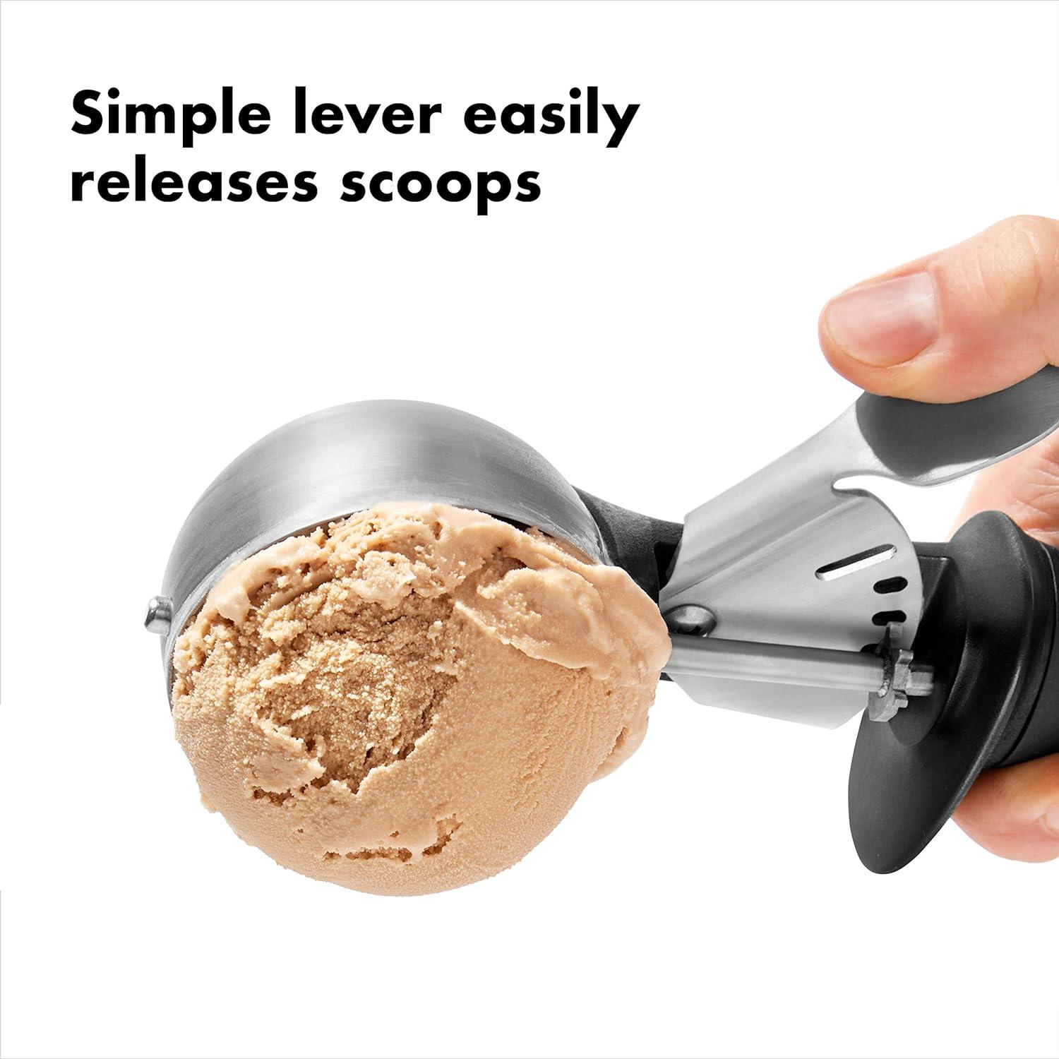 Stainless Steel Ice Cream Scoop with Non-slip Grip