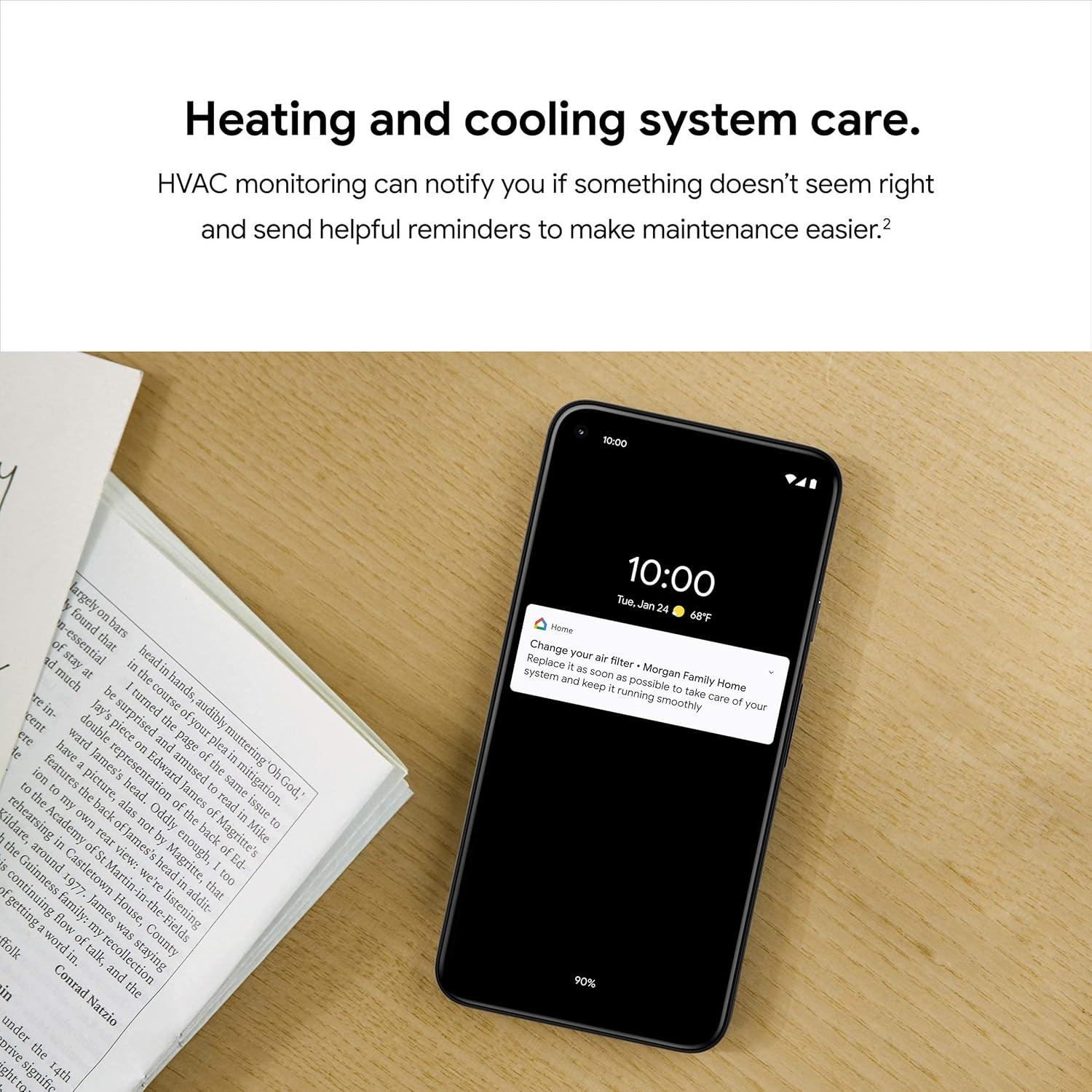 INKEDZ Google Nest Thermostat - Smart Thermostat for Home - Programmable Wifi Thermostat - Charcoal