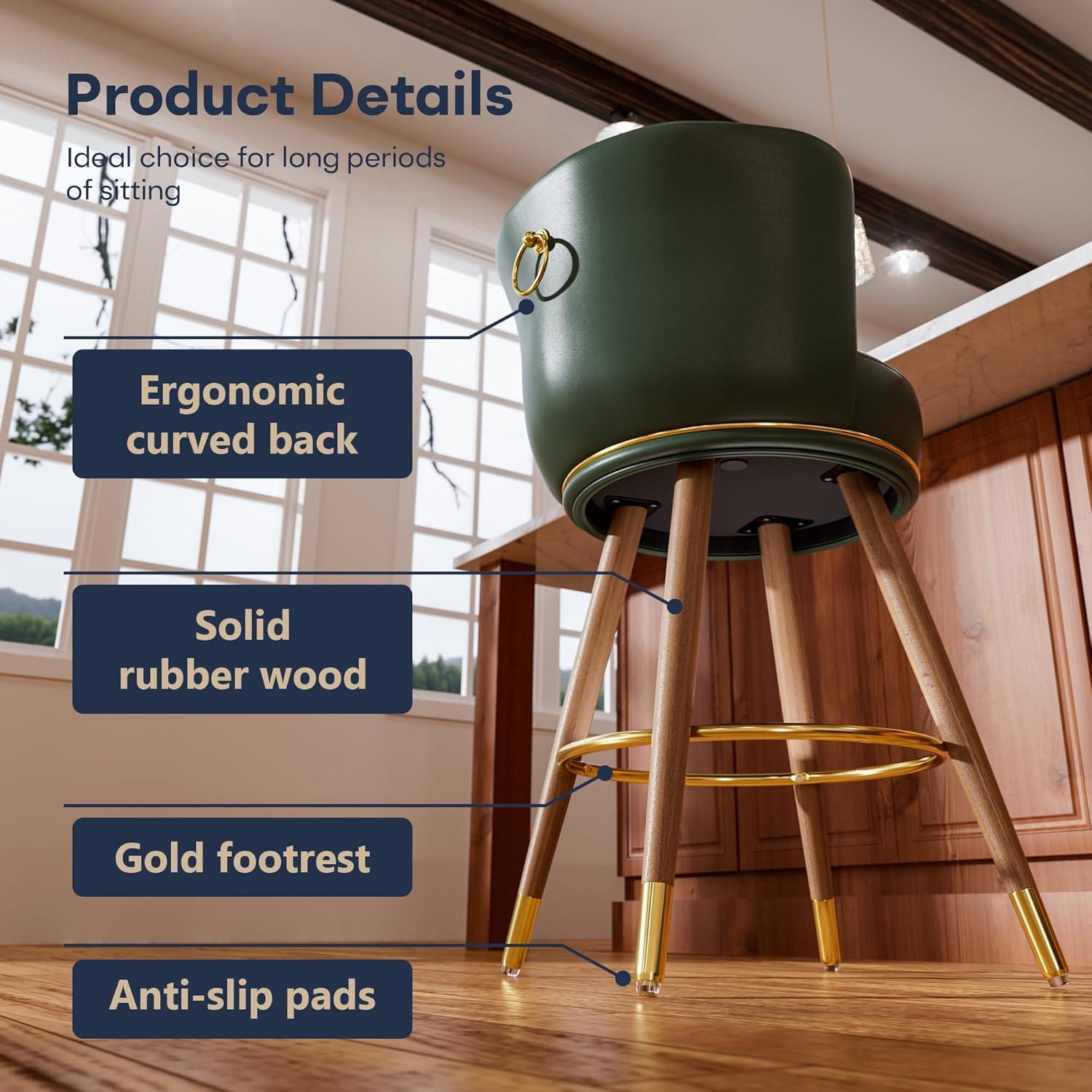 Everly Quinn Anneli Swivel 24'' Swivel Counter Height Bar Stools Counter Stools for Kitchen Island