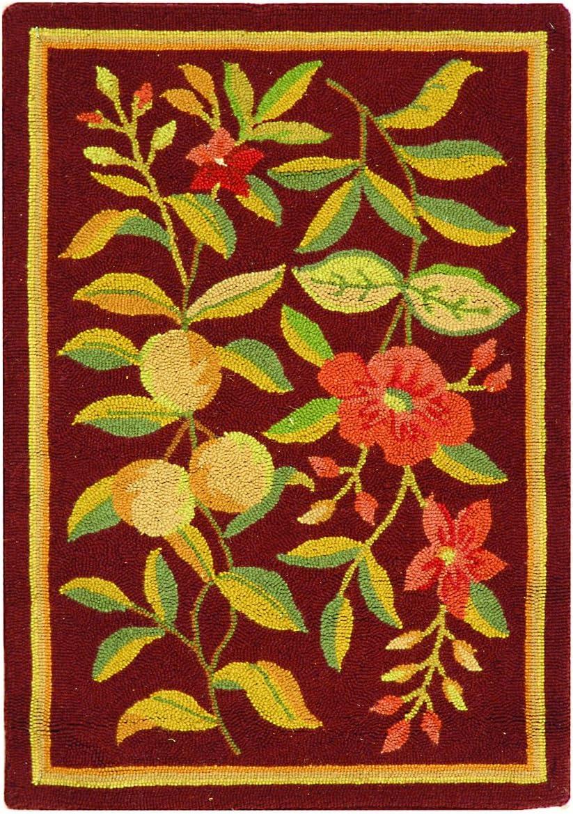Chelsea HK210 Hand Hooked Accent Rug - Burgundy - 1'8"x2'6" - Safavieh.