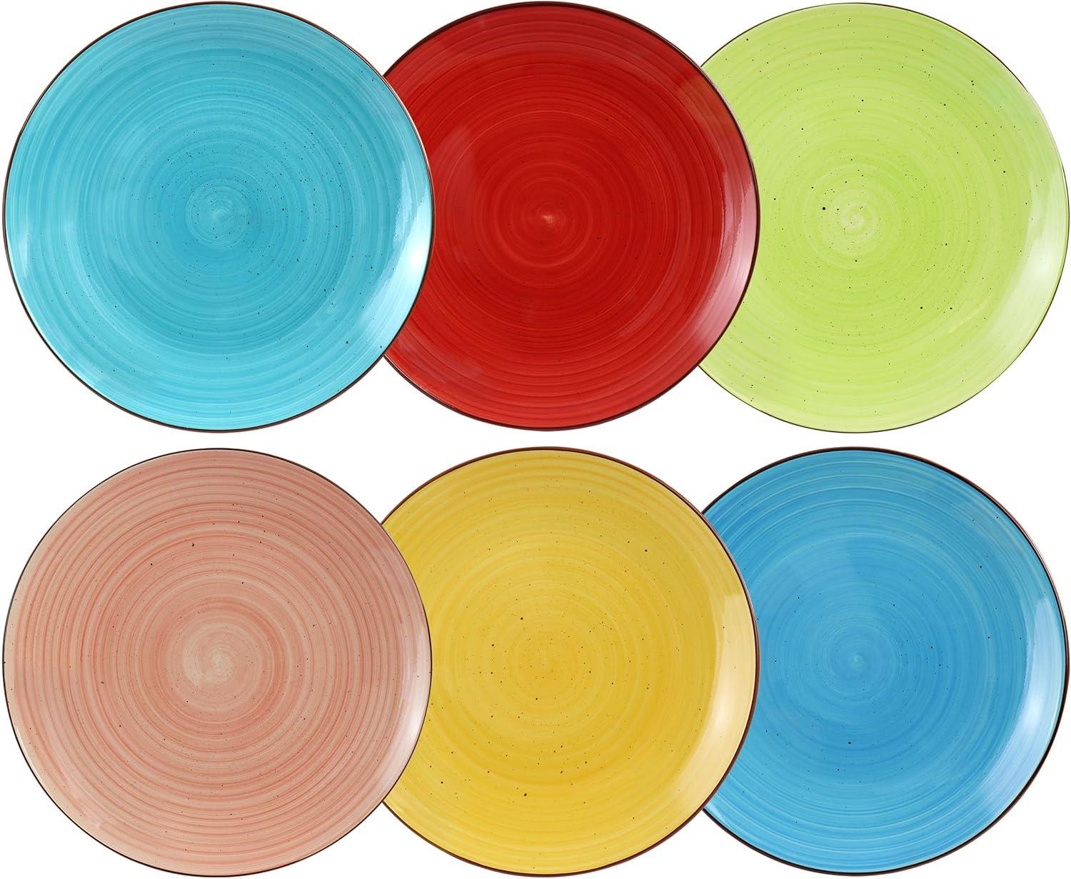 Elama Sebastian 6 Piece Stoneware Dinner Plate Set in Assorted Colors