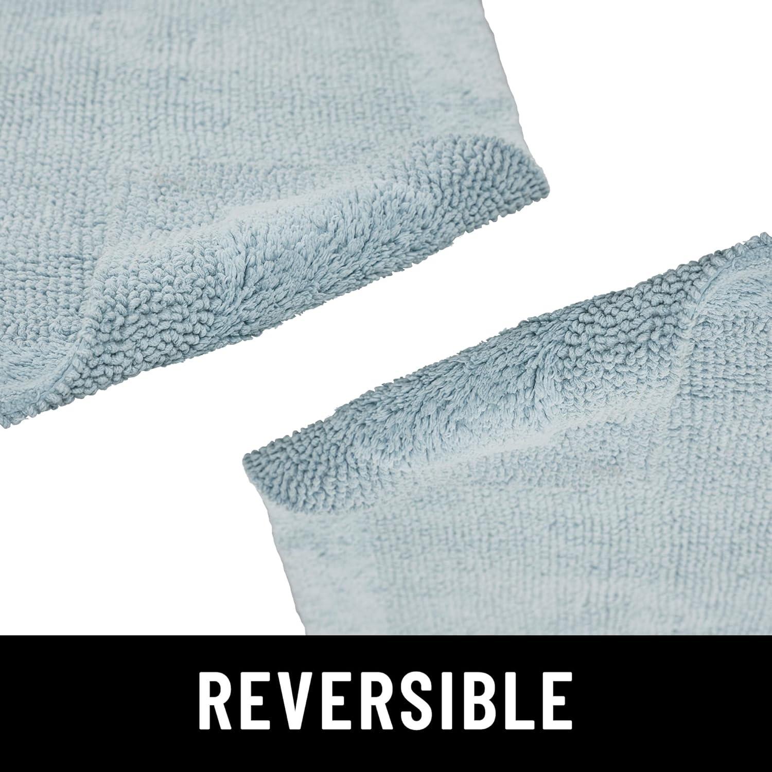 Better Trends Edge 100% Cotton Tufted Reversible Bath Rug 21" x 34" Rectangle - Blue