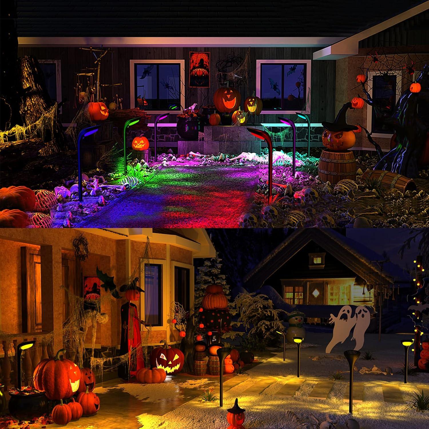 JSOT 4 Pack Solar Pathway Lights, Solar Garden Lights for Walkway, Driveway, Yard, White Light & Warm Light