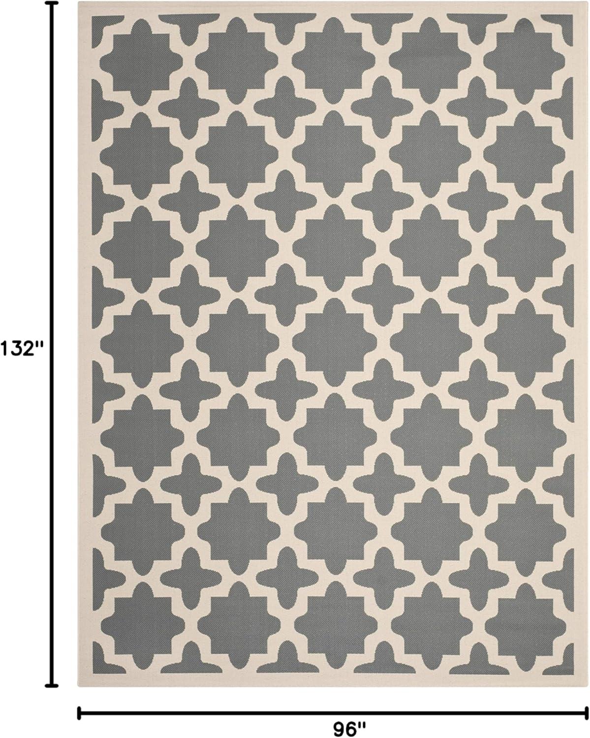 Courtyard CY6913 Power Loomed Indoor and Outdoor Area Rug - Black/Beige - 8'x11' - Safavieh