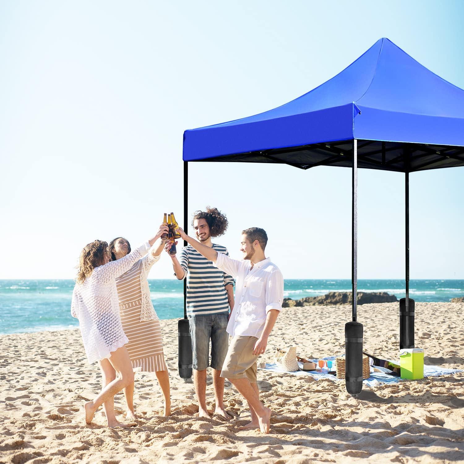 Blue 10x10 Waterproof Pop-Up Canopy Tent with Sand Bags