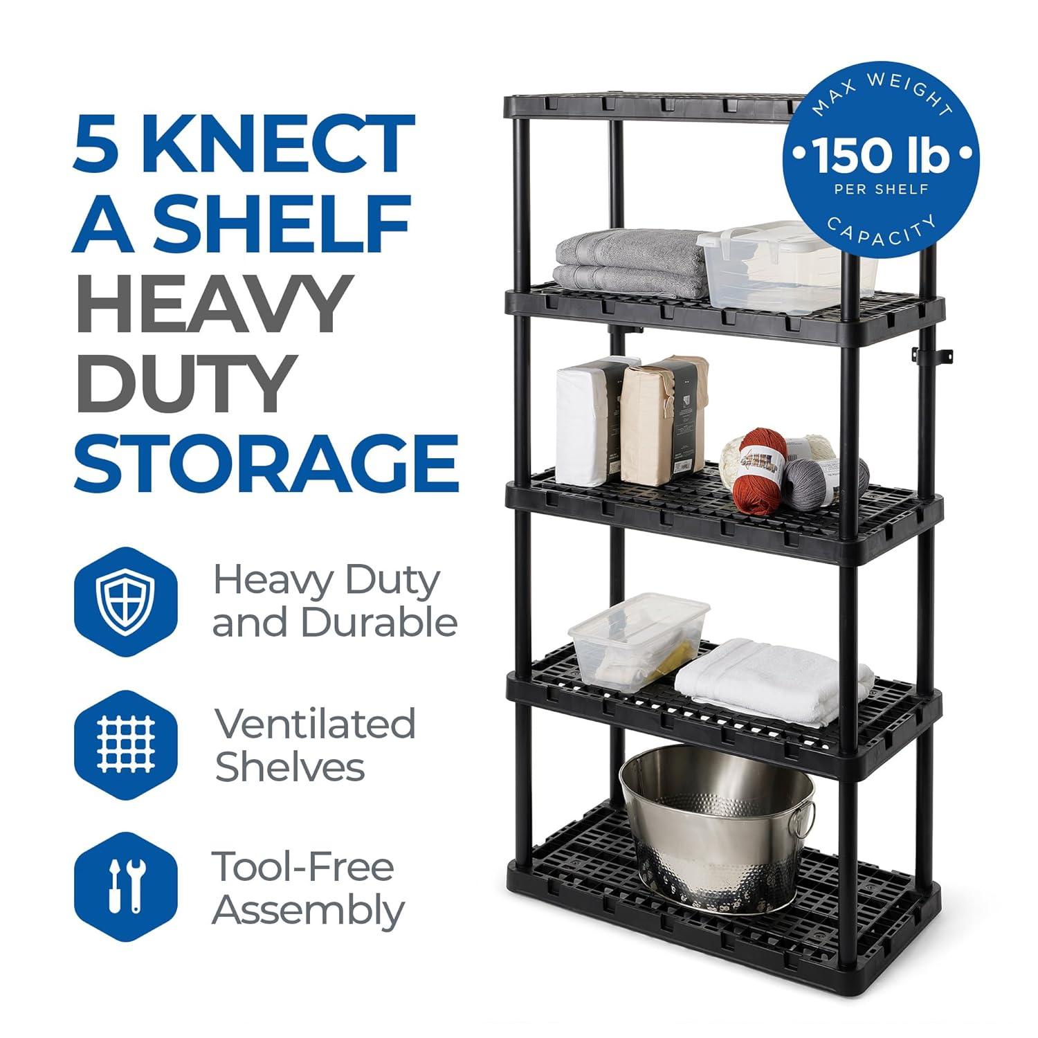 Gracious Living Storage 36'' W Plastic Shelving Unit