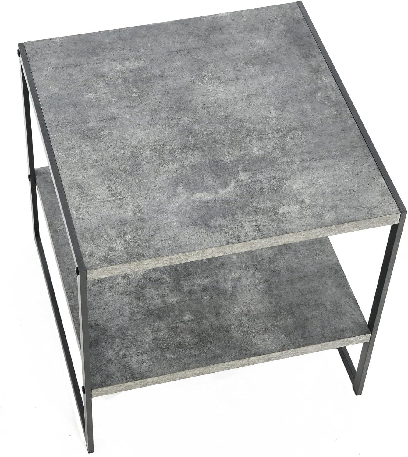 Household Essentials Jamestown Square End Table Gray and Black