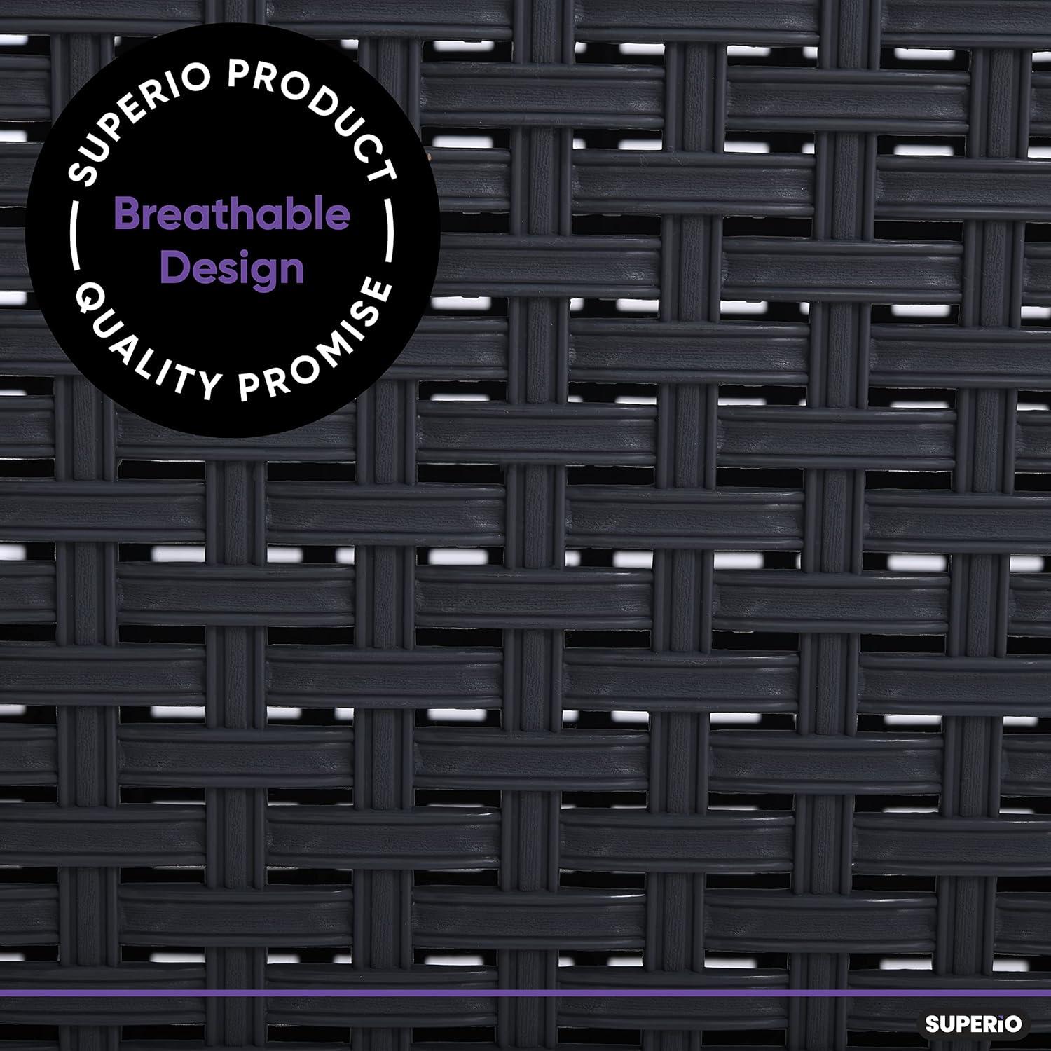 Superio Laundry Basket, Laundry Hamper, 50-liter wicker style basket with cutout handles, to storage dirty clothes, in washroom, or bedroom, grey.