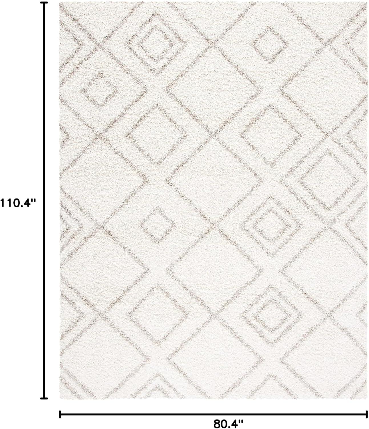 Arizona Shag ASG744 Power Loomed Indoor Area Rug - Ivory/Beige - 6'7"x9'2" - Safavieh