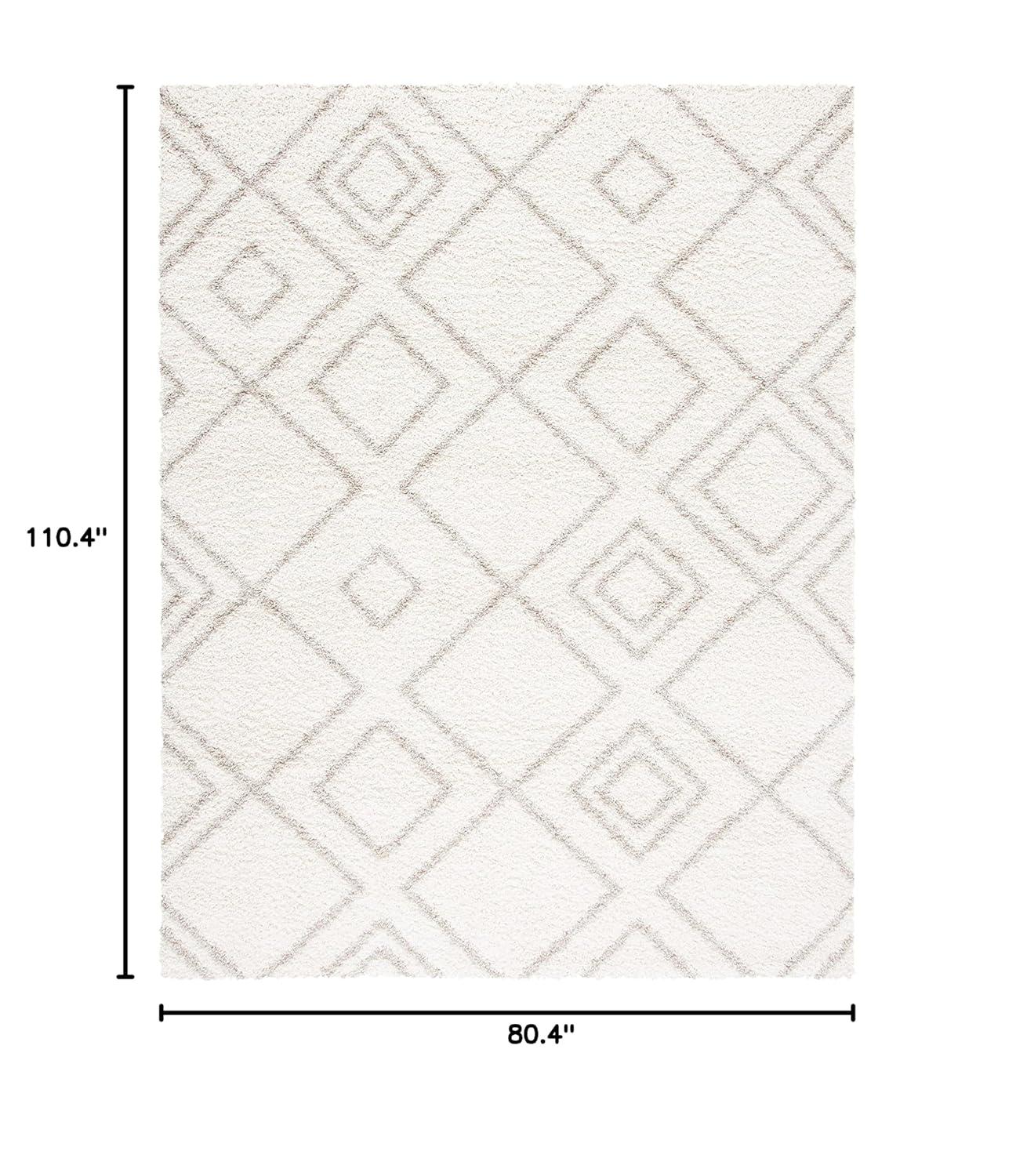 Arizona Shag ASG744 Power Loomed Indoor Area Rug - Ivory/Beige - 6'7"x9'2" - Safavieh