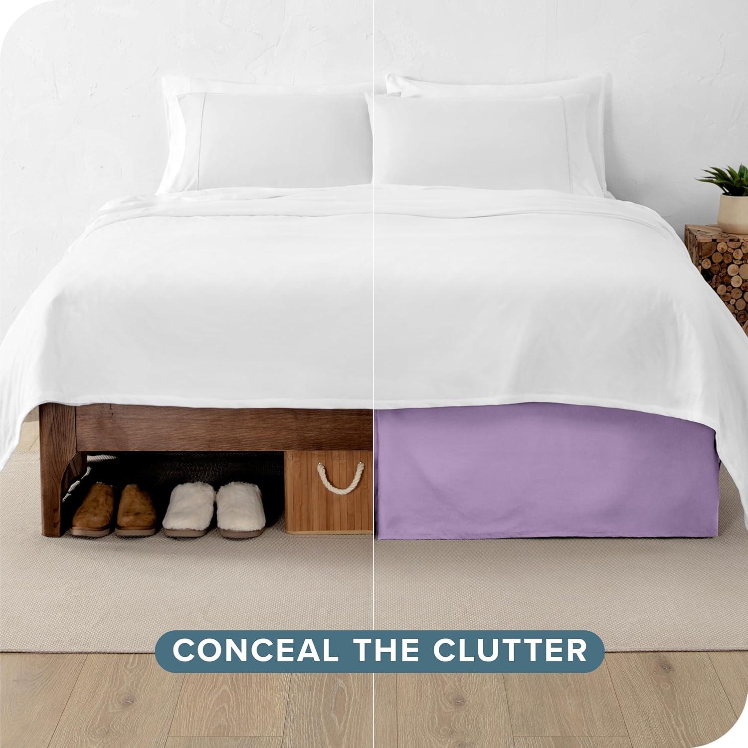 Bare Home Tailored 15" Pleated Bed Skirt