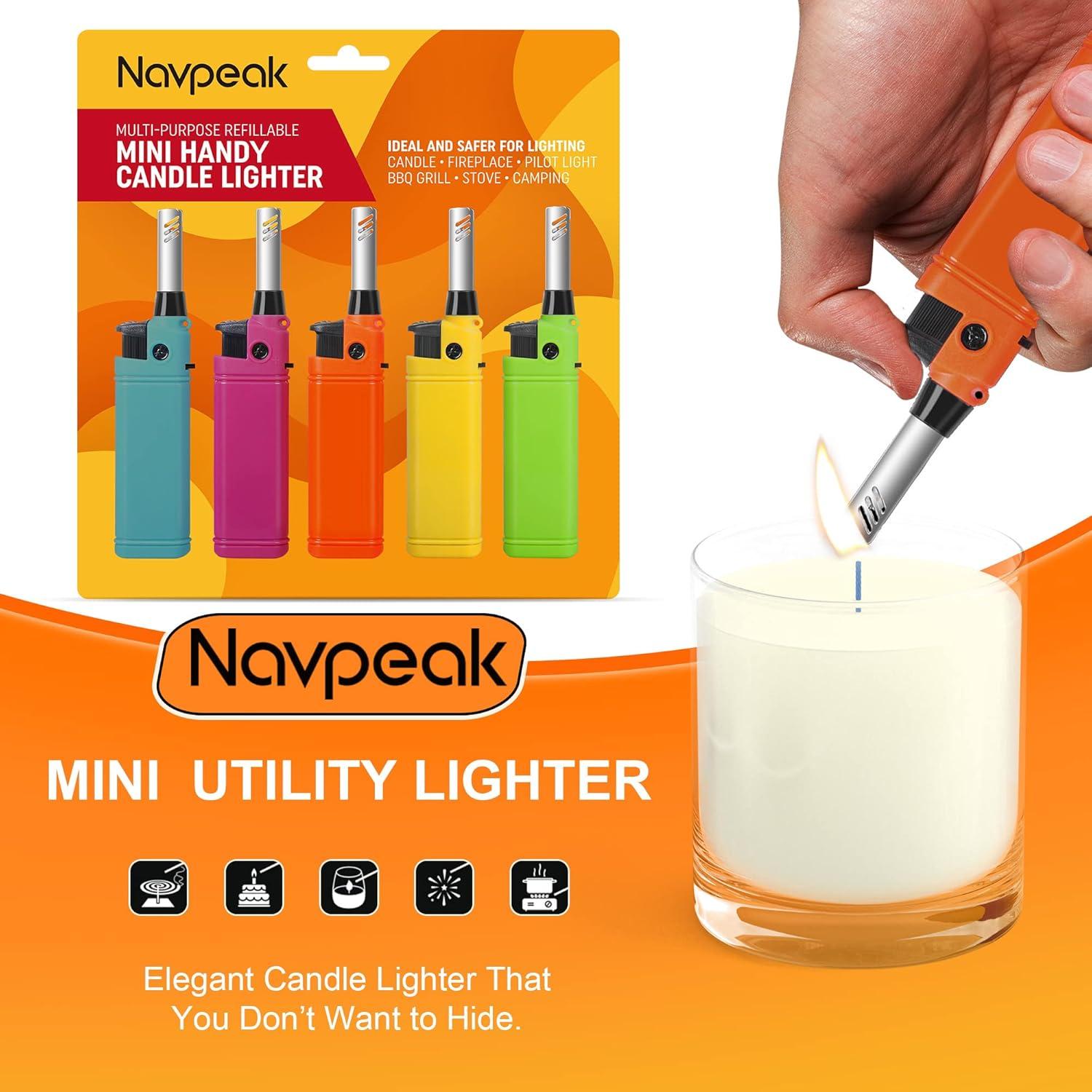 Navpeak Mini Handy Refillable Candle Lighter Set in Assorted Colors