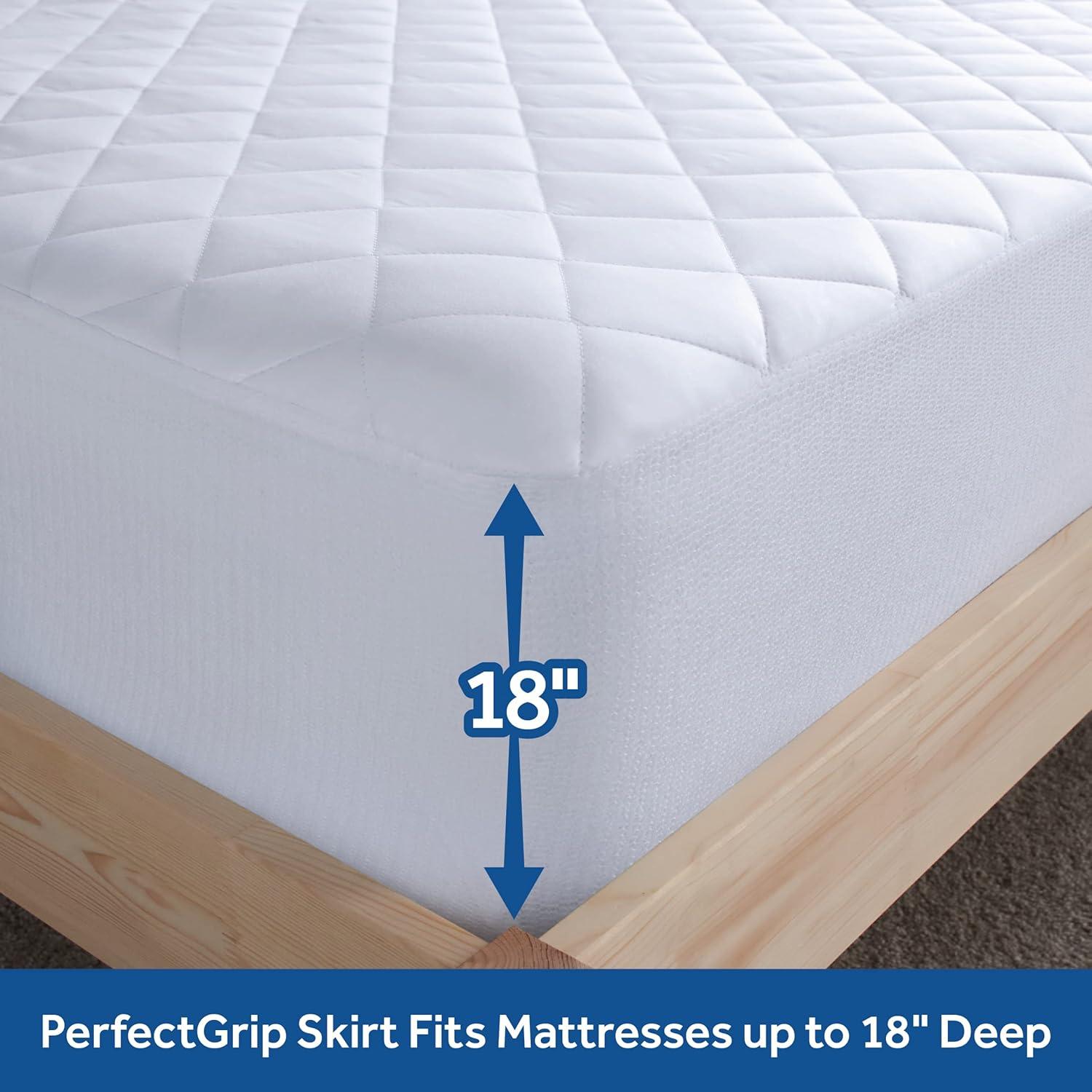 EternaLoft King-Size Hypoallergenic Cotton Mattress Pad, White