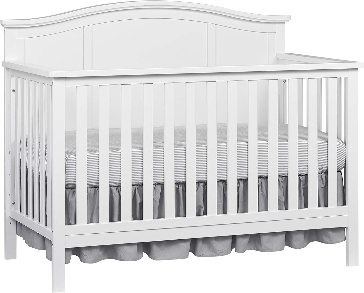 Snow White Solid Wood 4-in-1 Convertible Crib