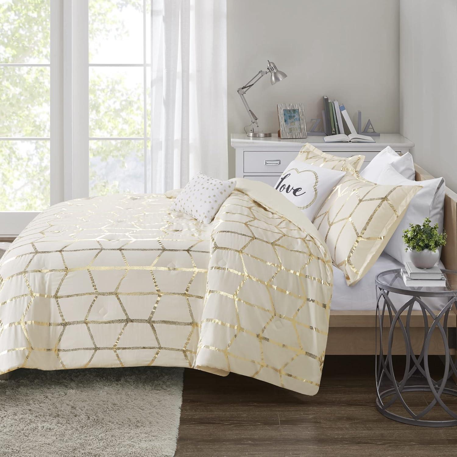 Raina Metallic Printed Duvet Cover Set