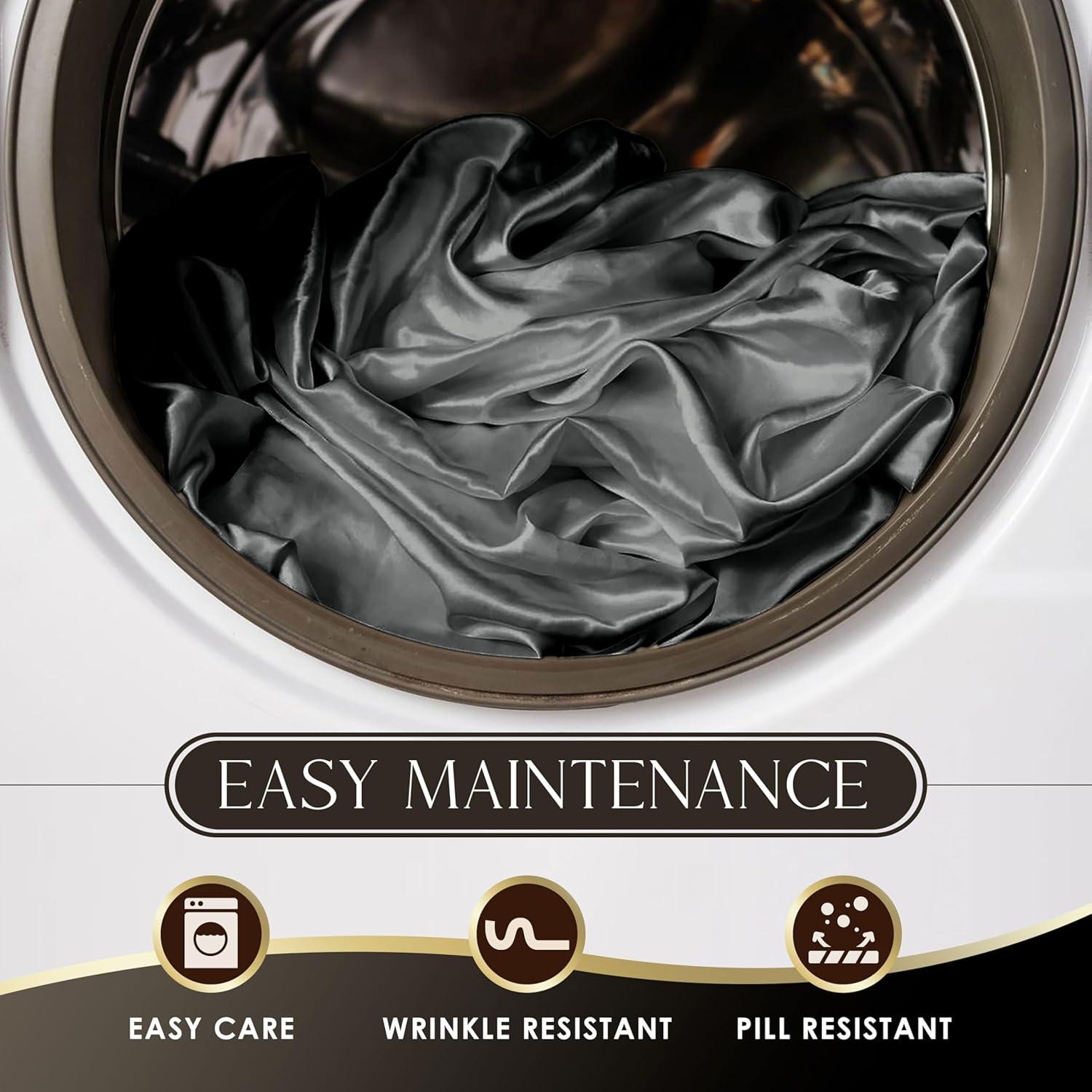 Seduction Martex Elegance Satin Silk Sheet Set Hotel Quality - Super Soft & Breathable Good For Hair & Skin