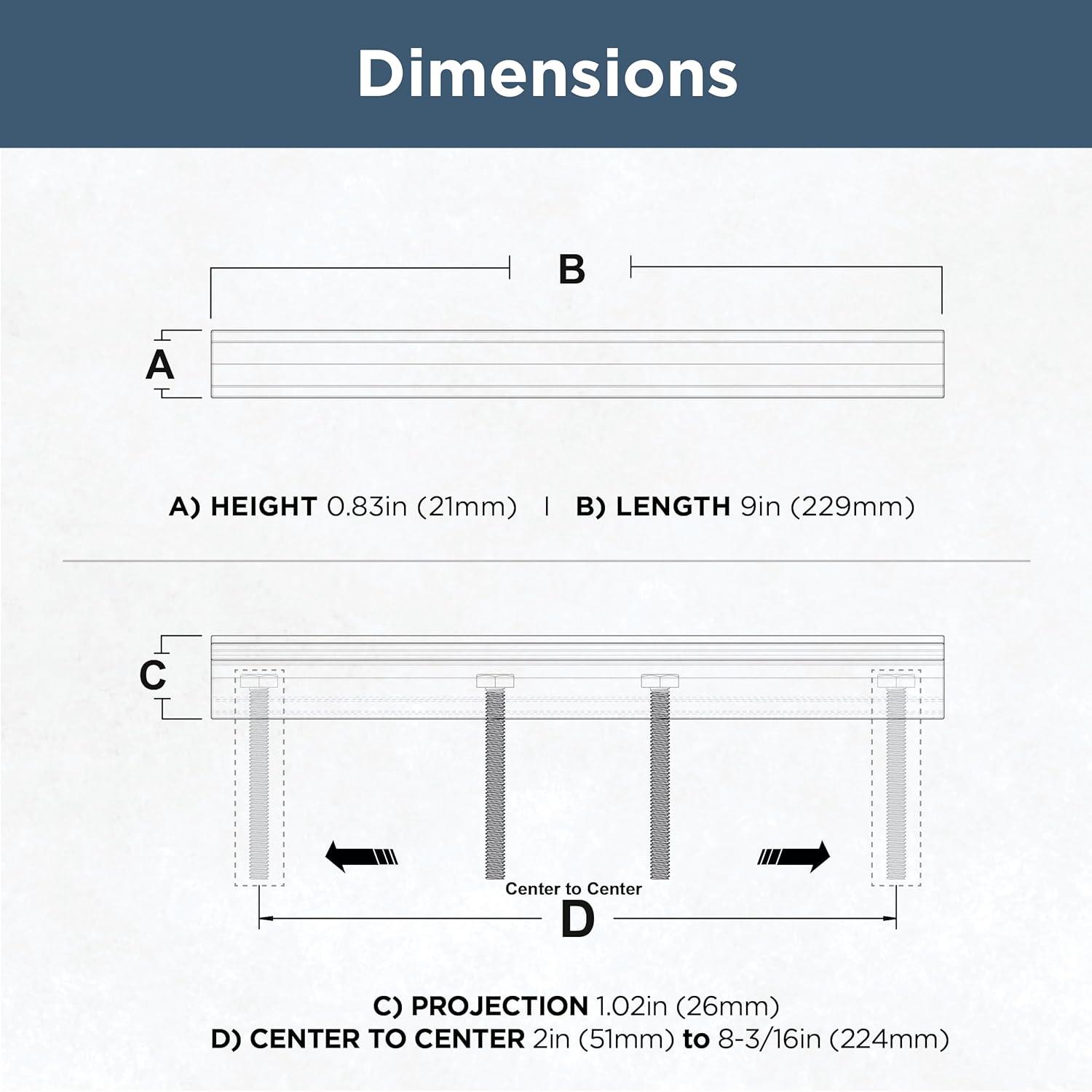 Classic Bronze Adjustable Cabinet Bar Pulls with Mounting Hardware