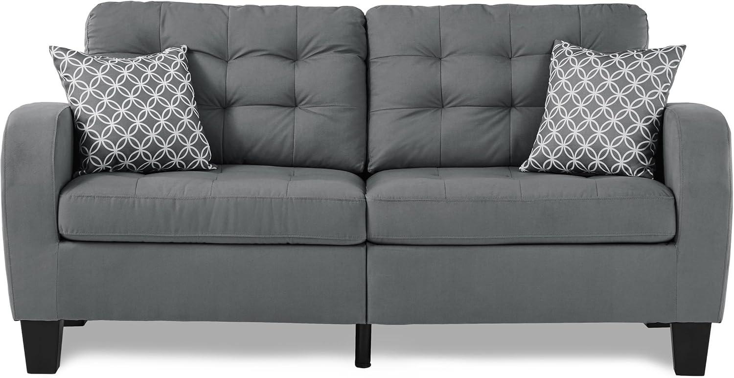 Sinclair Contemporary 72" Gray Fabric Stationary Sofa