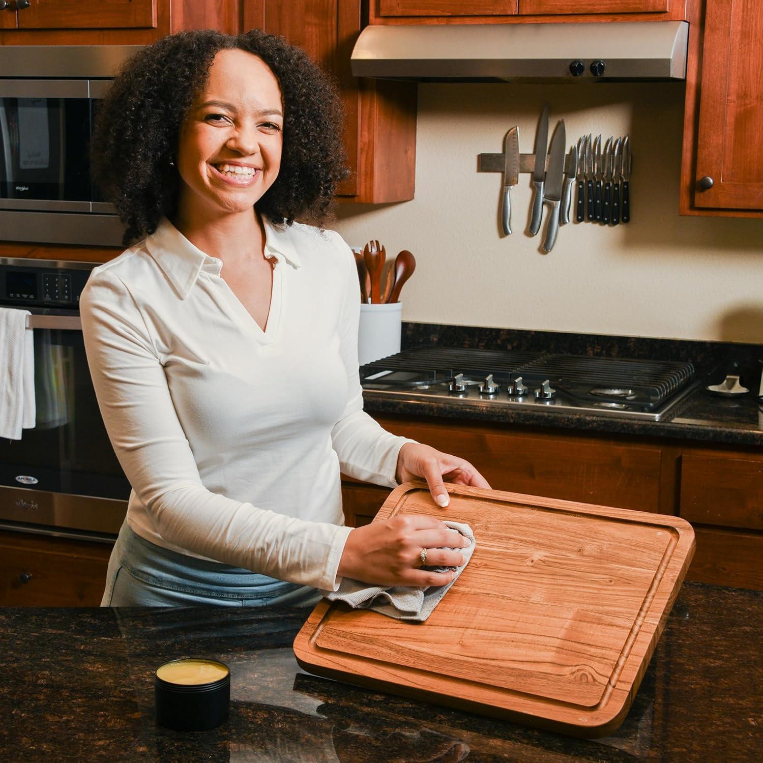 Macy's Place Wood Butter for Cutting Boards and Wooden Tools - 8oz Butcher Block Butter Wax