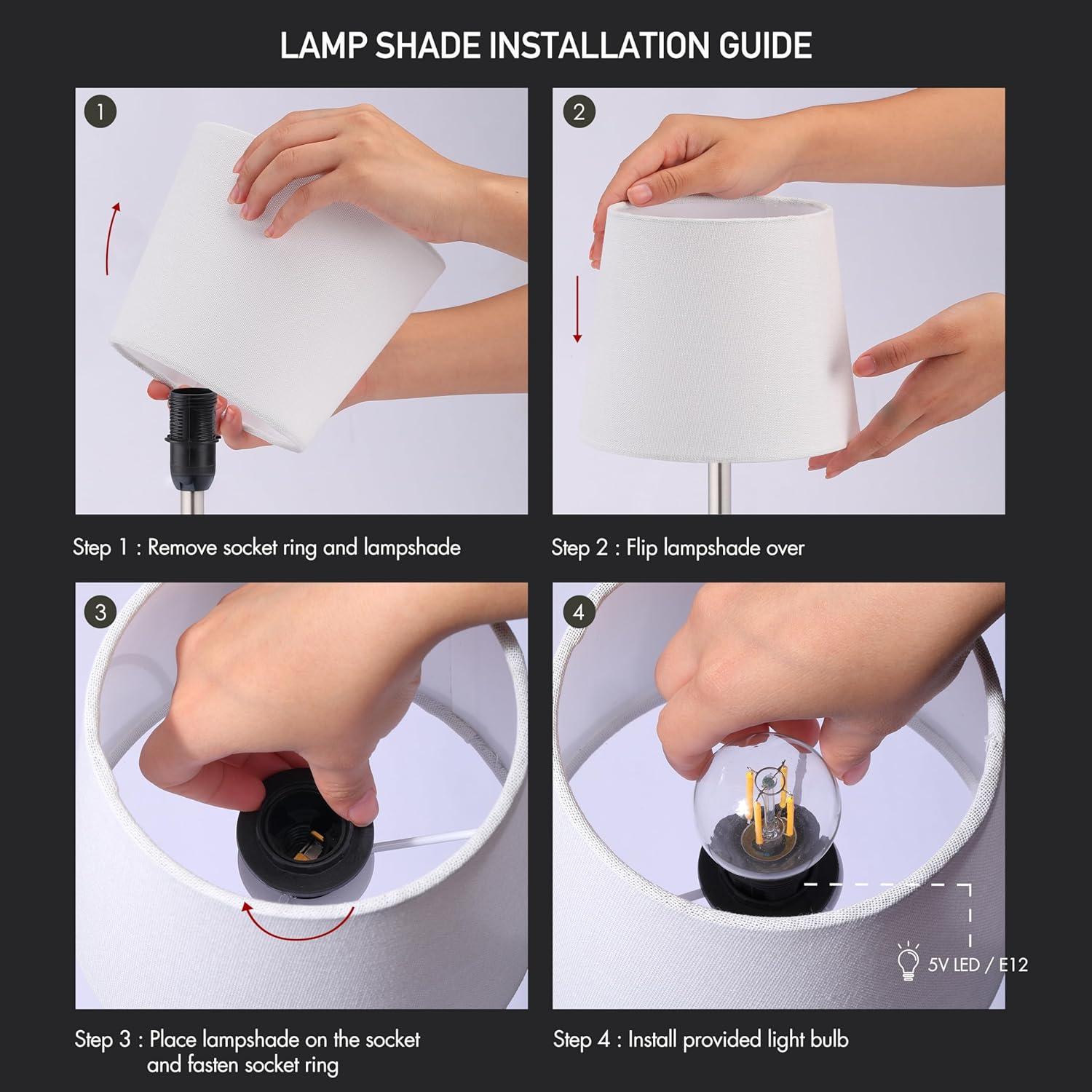 O’Bright Seraph Mini – Cordless LED Table Lamp with Dimmer, Built-in Rechargeable Battery, 3-Level Brightness, Patio Table Lamp, Bedside Night Lamp, Ambient Light for Restaurant, Brushed Nickel