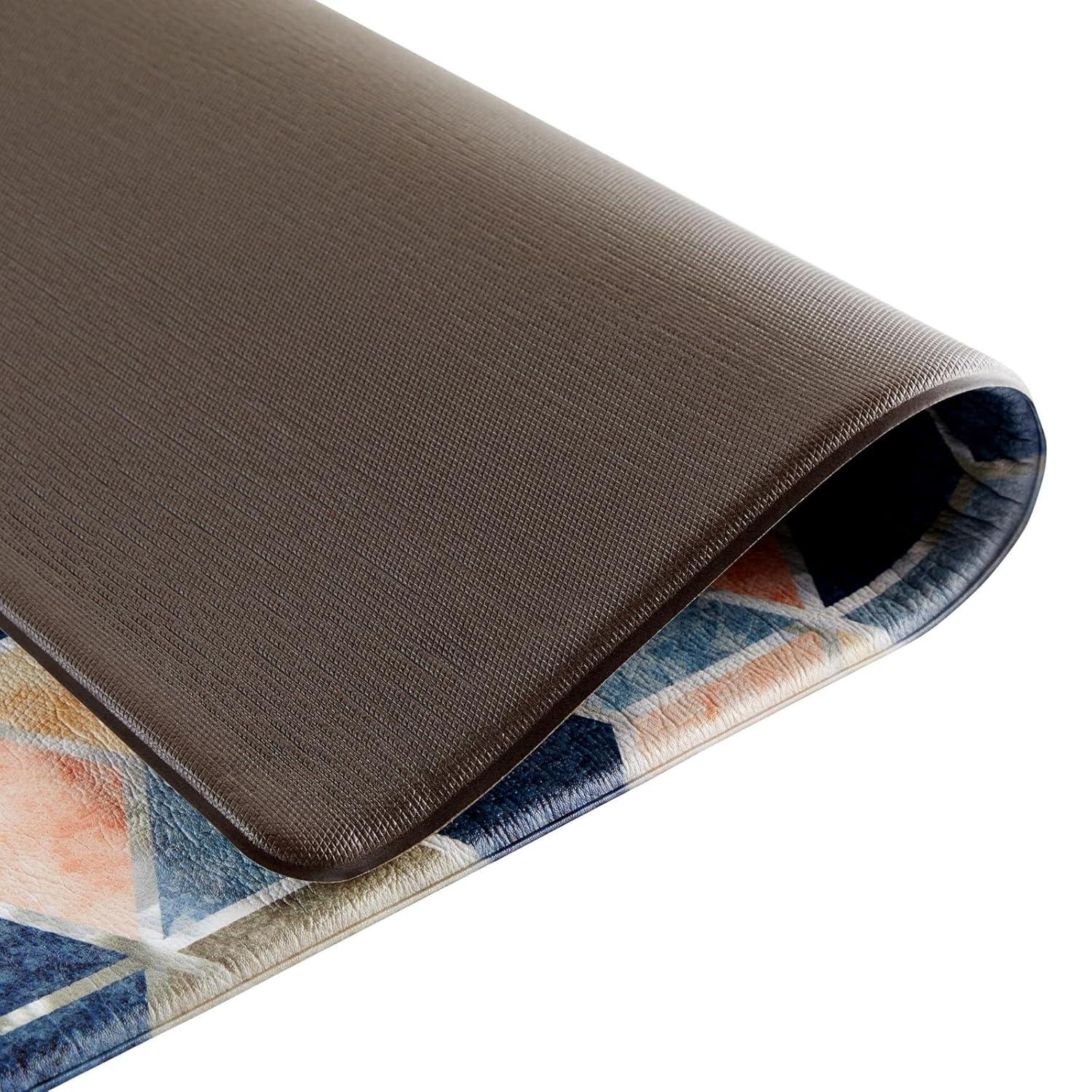 Set of 2 Anti Fatigue Kitchen Floor Mats, Non Slip Cushioned Rug and Runner (Diamond Print)