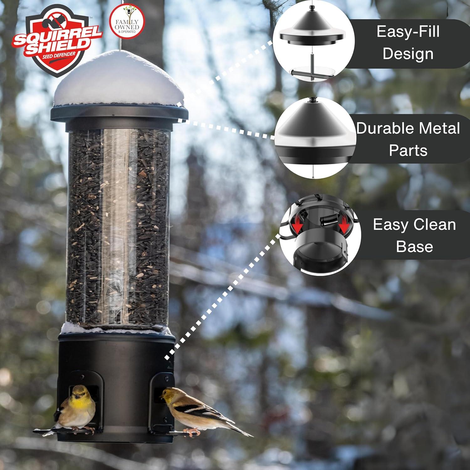 Nature's Way Bird Products 3.1qt Squirrel Shield Metal Feeder 17.25"