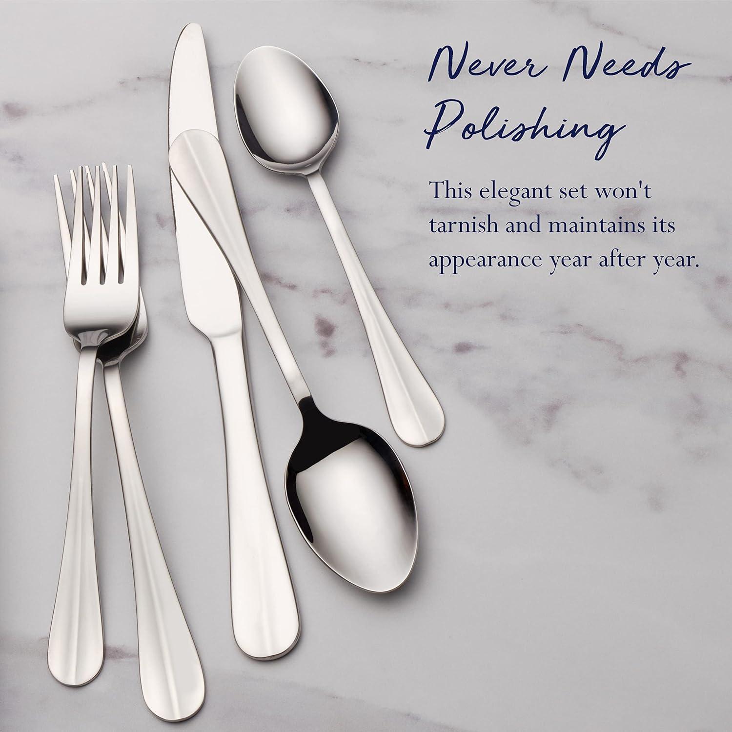 Everyday Simplicity 53-Piece Stainless Steel Flatware Set, Service for 8