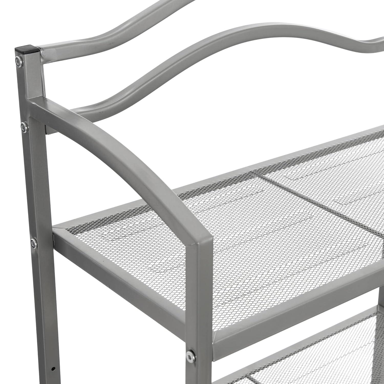 3-Tier Metal Over the Toilet Bathroom Storage Shelf, Silver