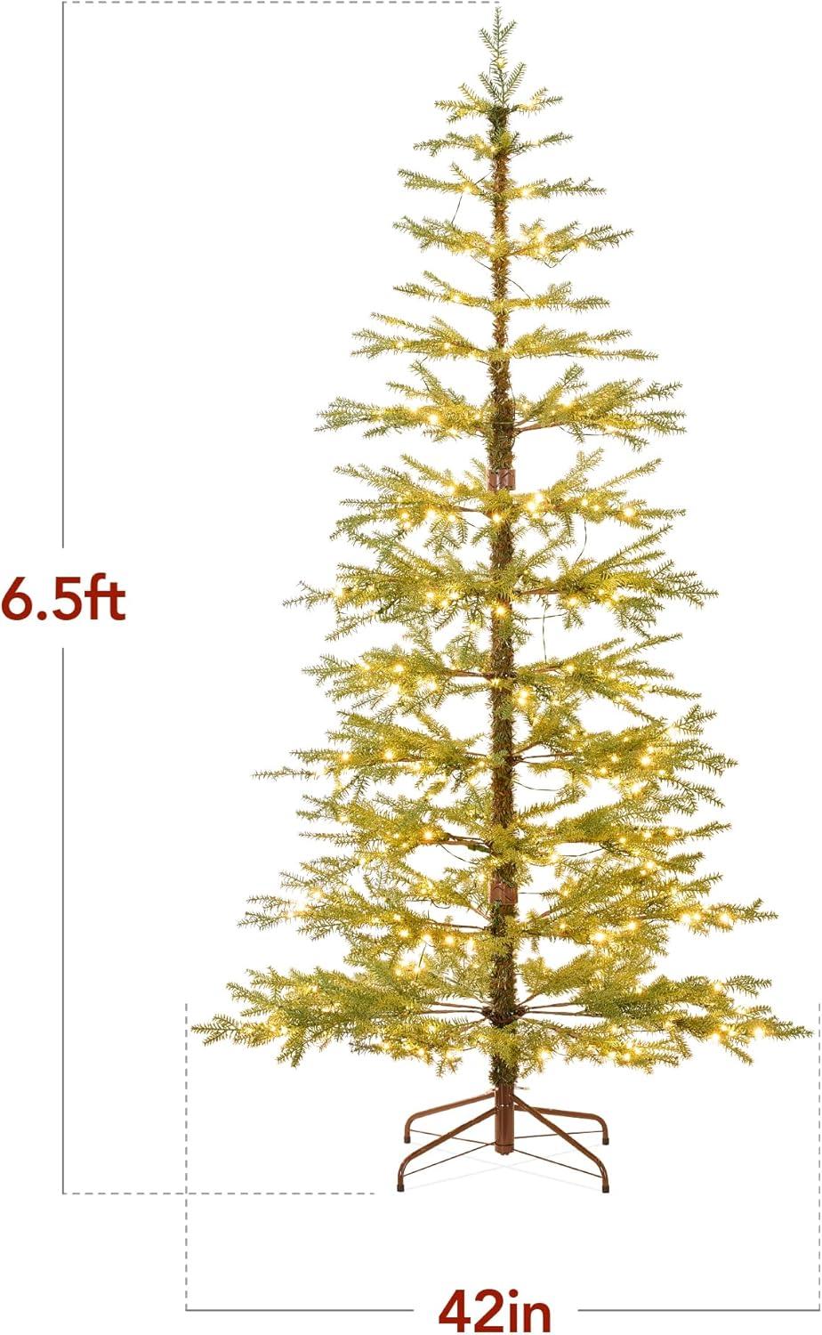 Best Choice Products 6ft Pre-Lit Sparse Christmas Tree w/ 200 2-in-1 LED Lights, Cordless Connection, Metal Stand