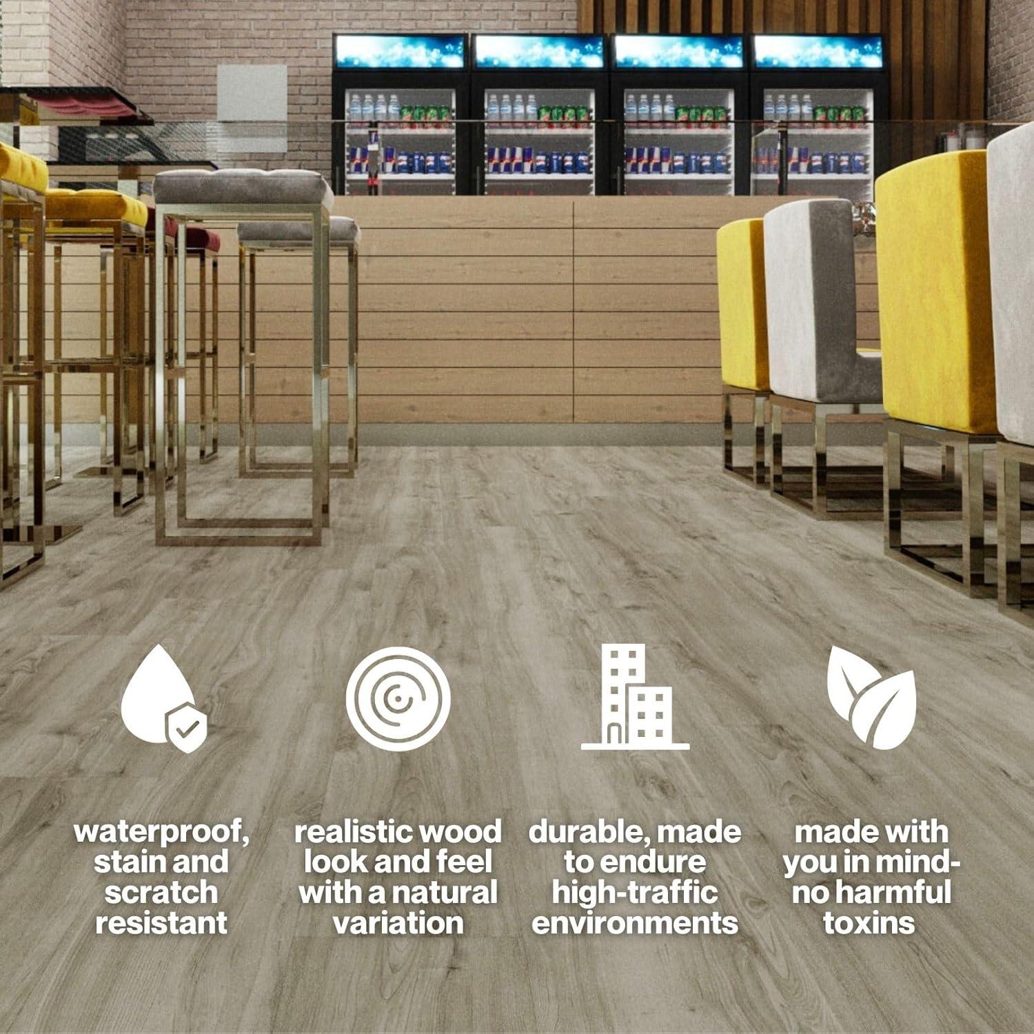 Lucida USA GlueCore Classic 22mil x 7.3" W x 48" L Glue Down Vinyl Tile Flooring