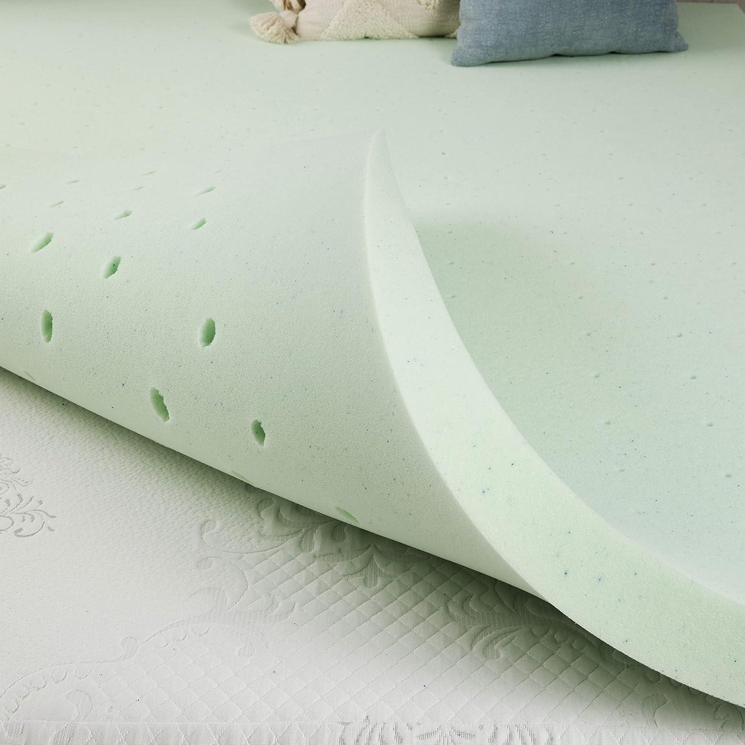 Full Size Green Gel Memory Foam Mattress Topper