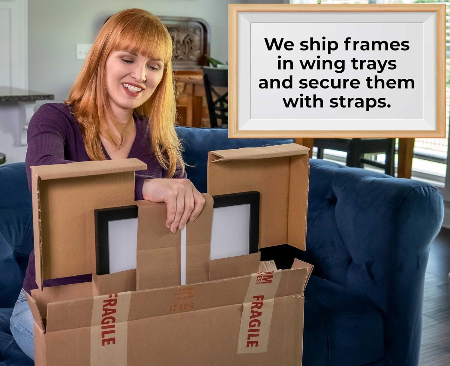 13x17 Frame White With White Picture Mat For 13x17 Photo - White 15x19 Frame To Display Print or