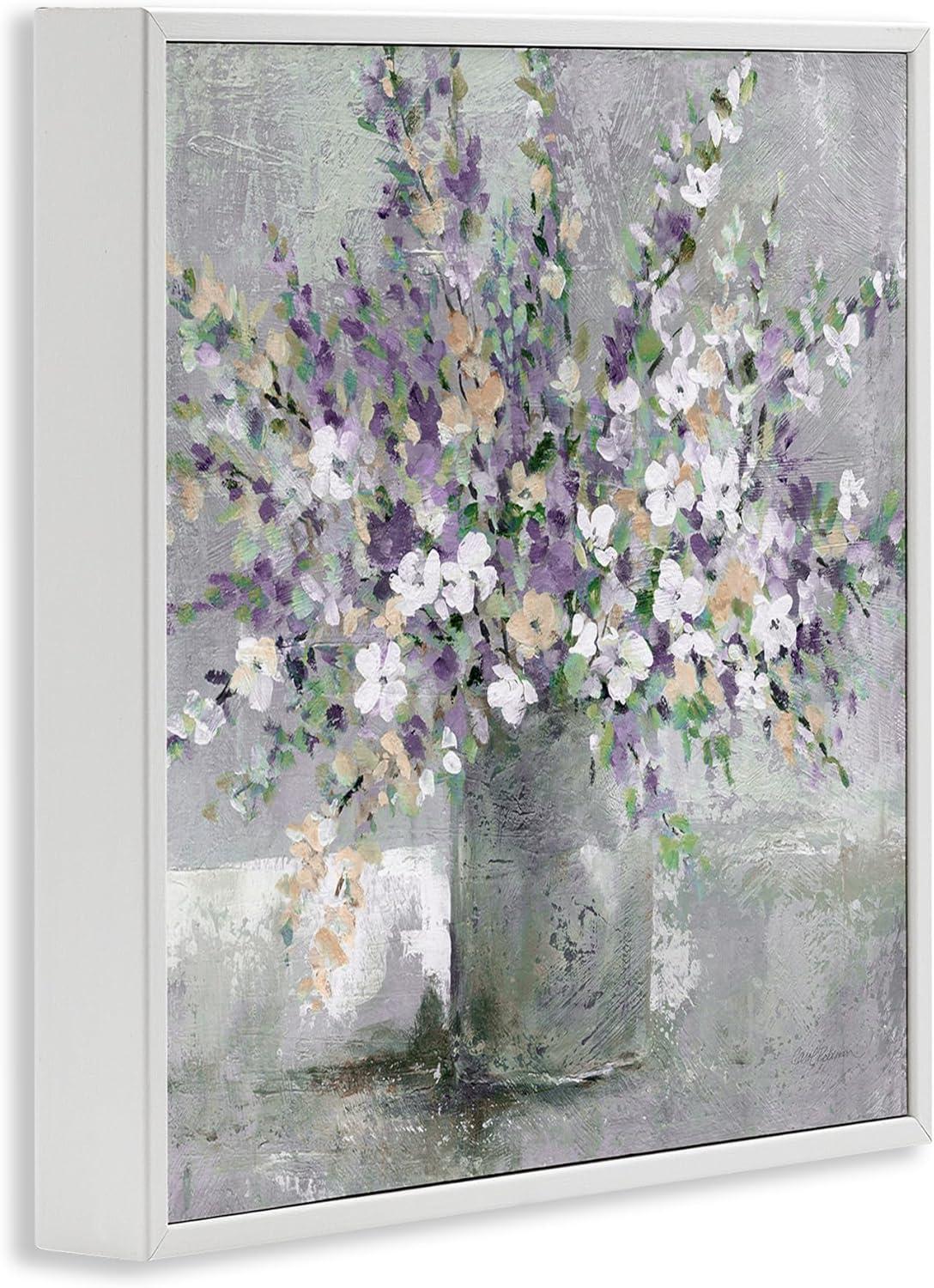 Blossoming Aster Flower Bouquet Soft Purple Bouquet Painting Framed Giclee Art by Carol Robinson