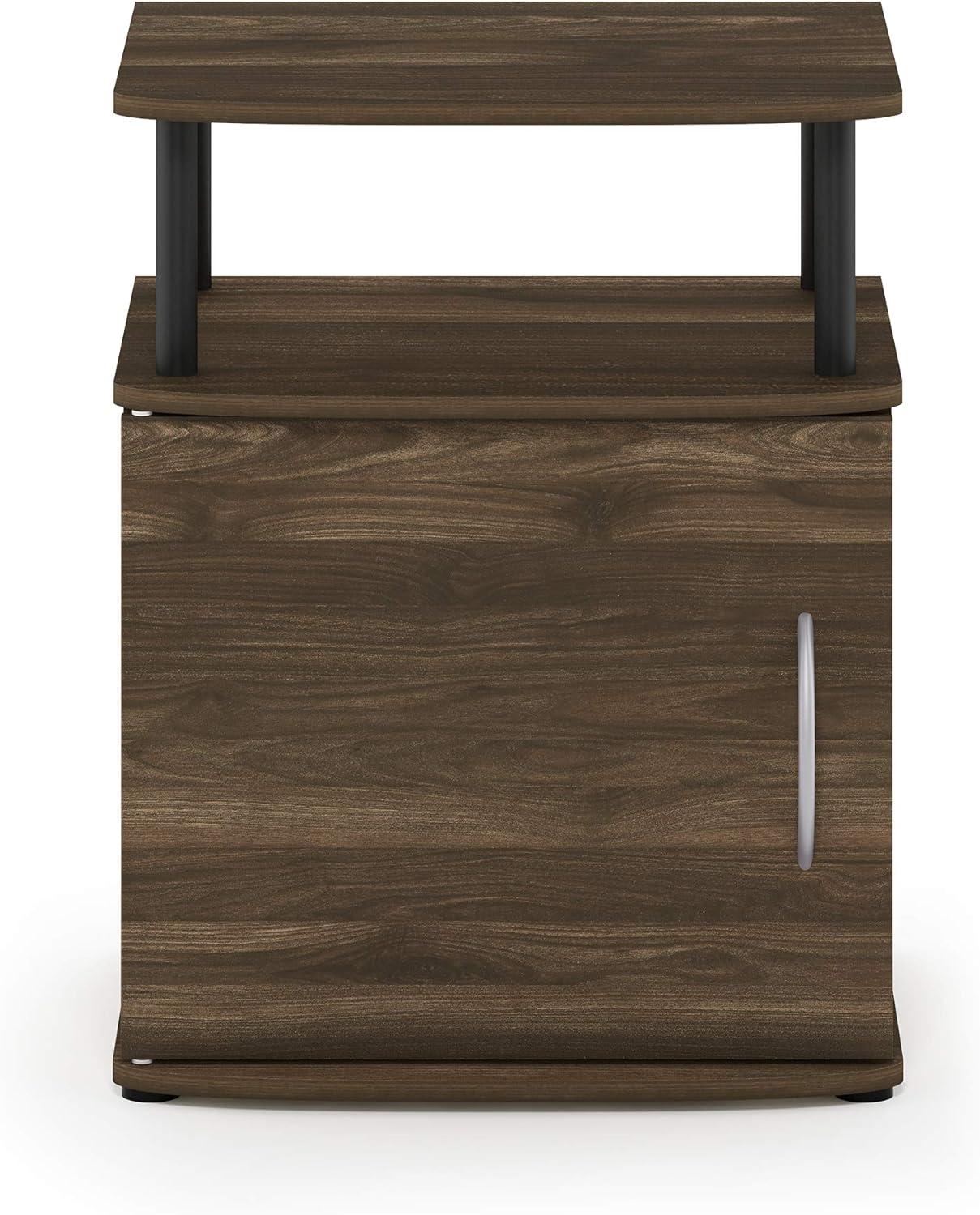 Furinno JAYA Utility Design End Table, Columbia Walnut/Black